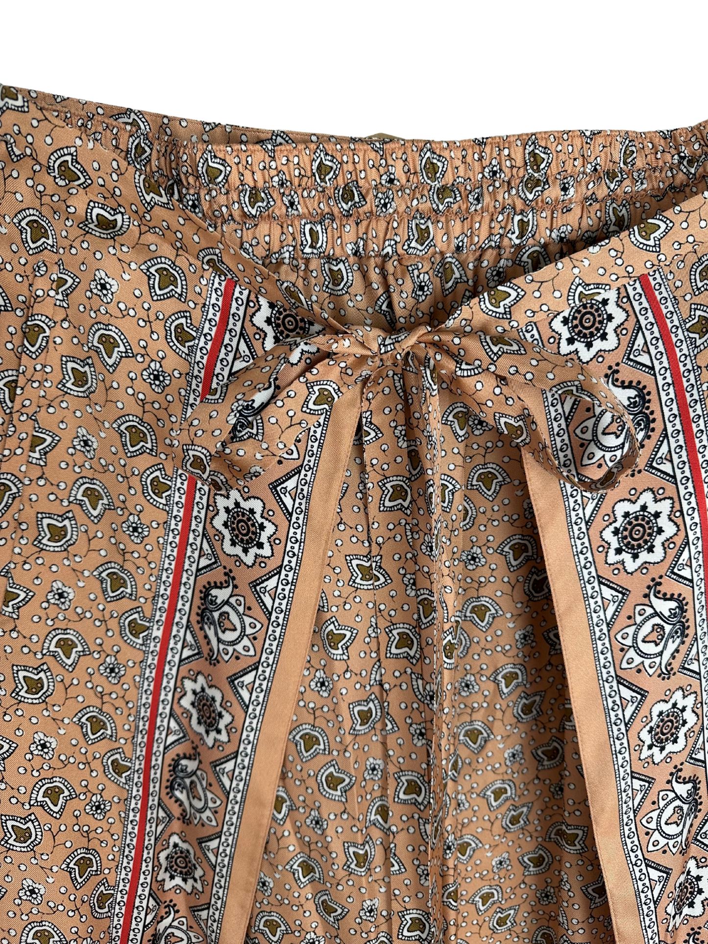 Chloé Bandana Paisley Print Sarong Wrap Silk Trousers Size 38