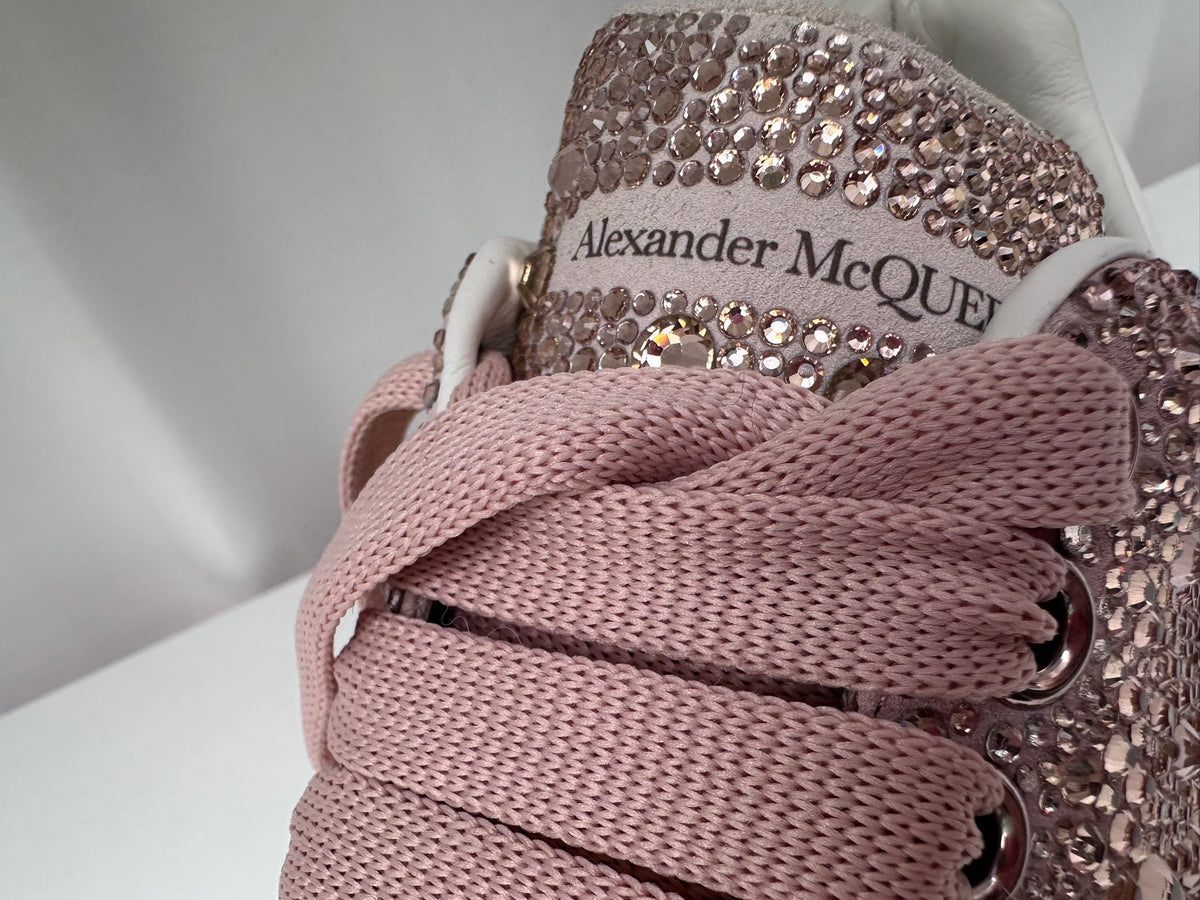 Alexander McQueen pink crystal sneakers new 38