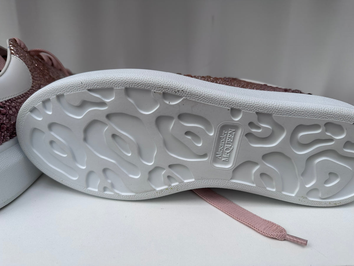 Alexander McQueen pink crystal sneakers new 38