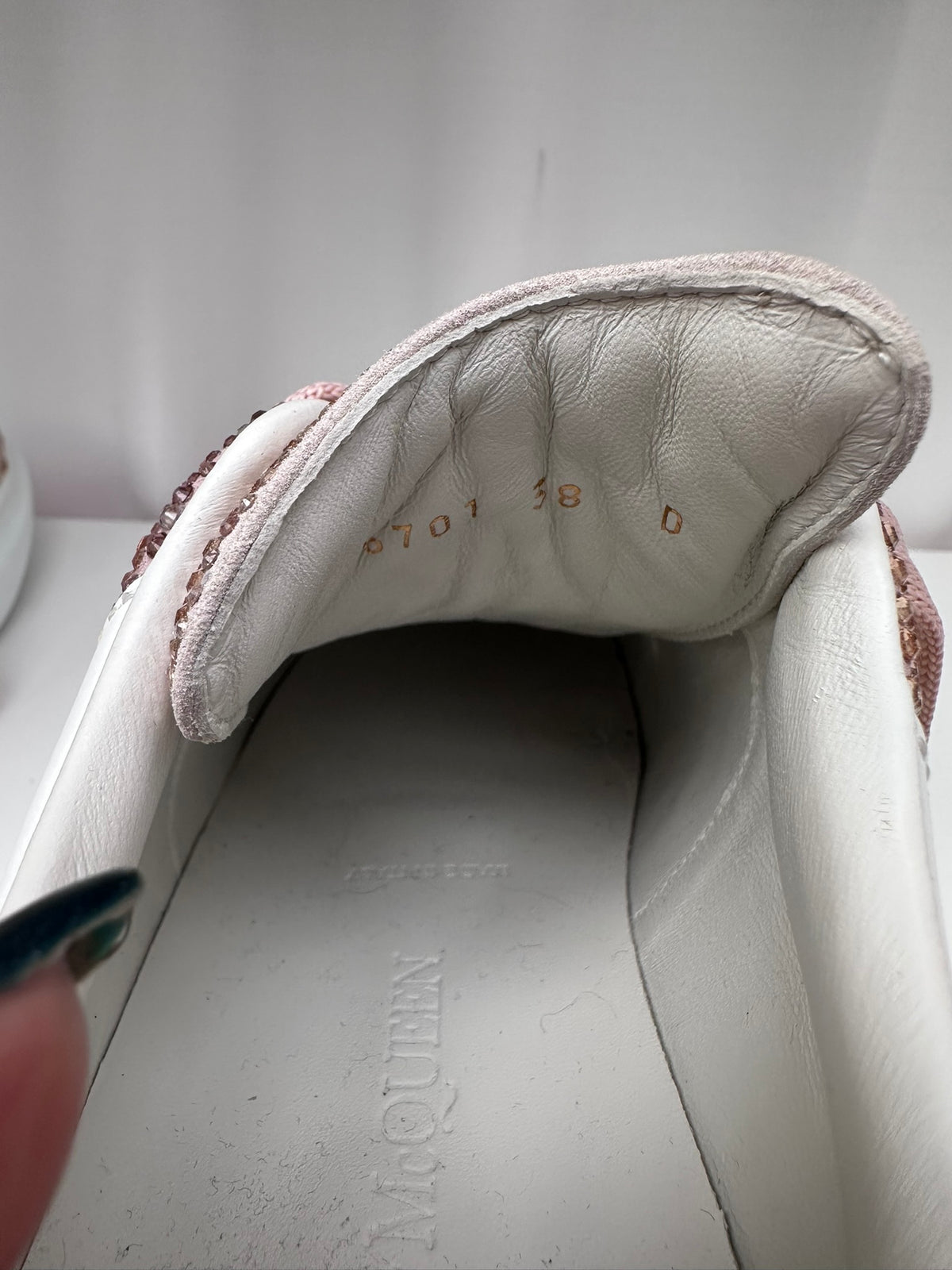 Alexander McQueen pink crystal sneakers new 38
