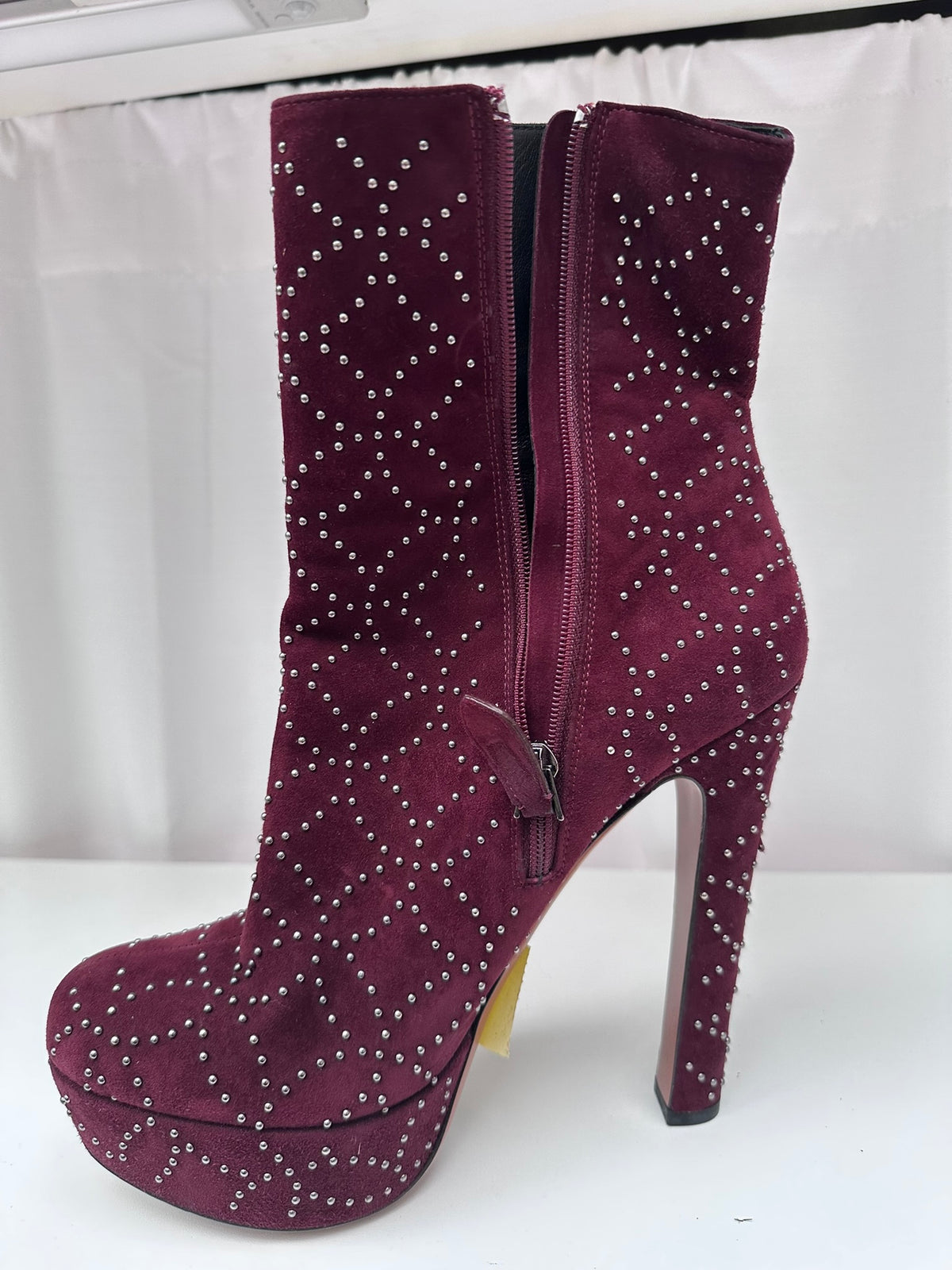 Alaia burgundy stud booties vintage NIB ! 39 1/2