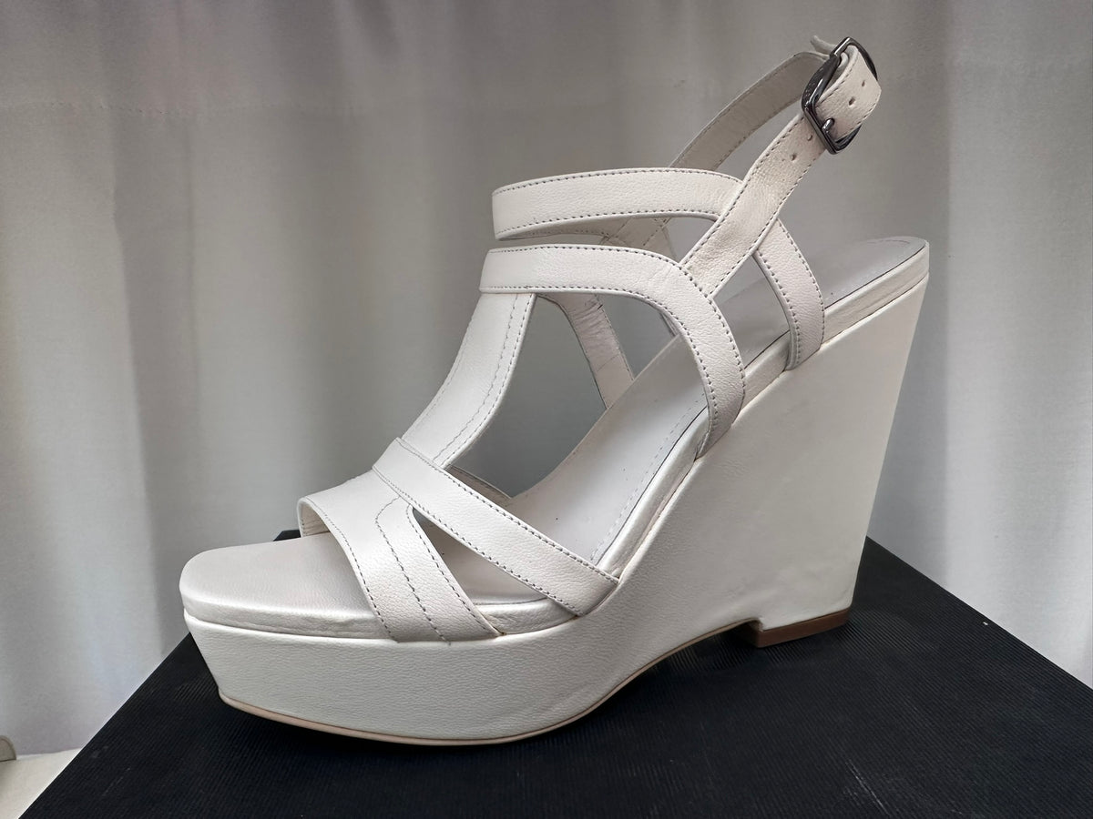 Jil Sander Ivory wedge sandal 38