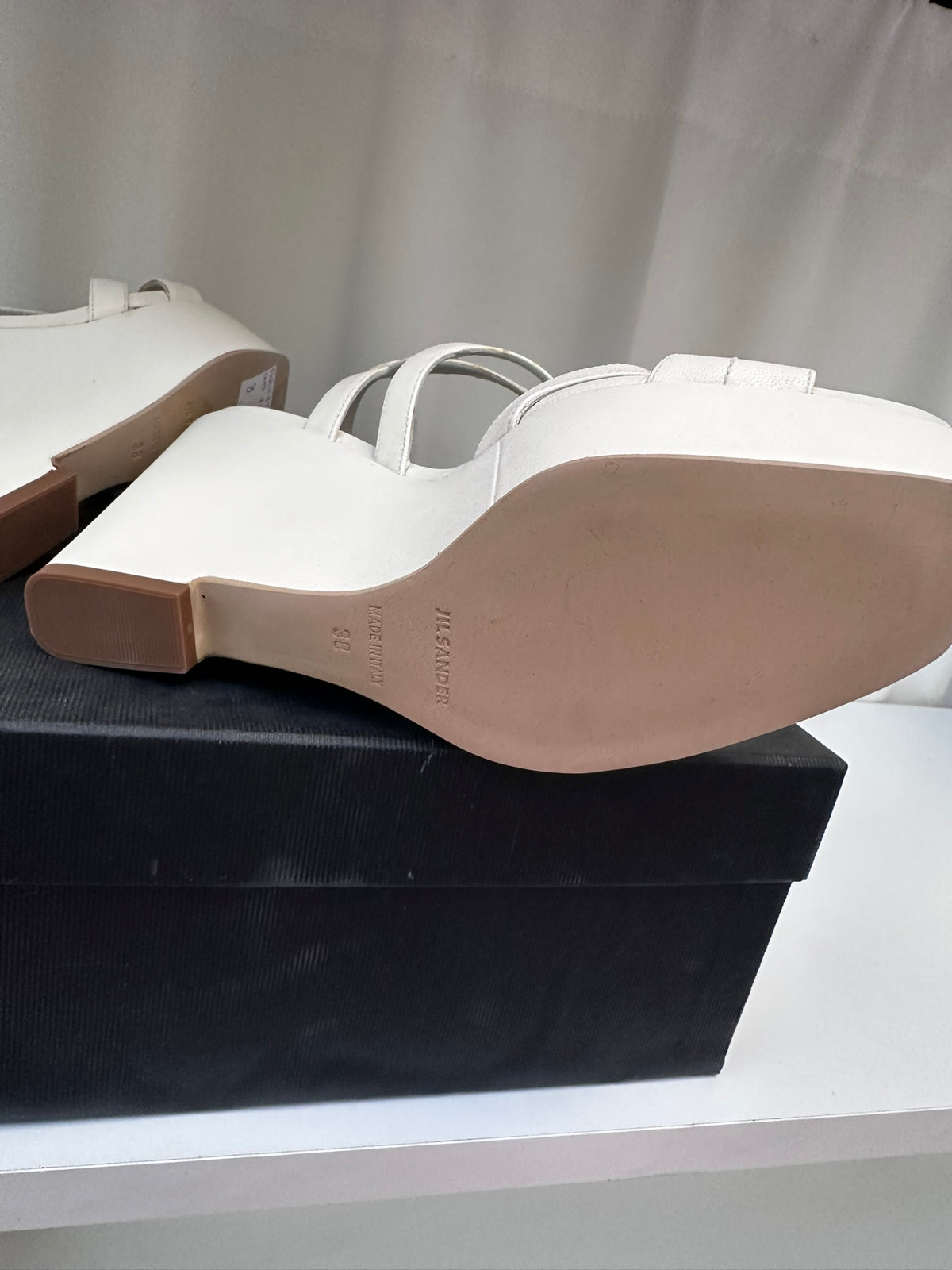 Jil Sander Ivory wedge sandal 38
