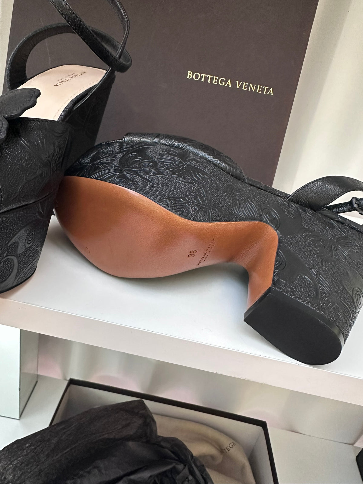 Bottega Veneta wedge butterfly sandals  38