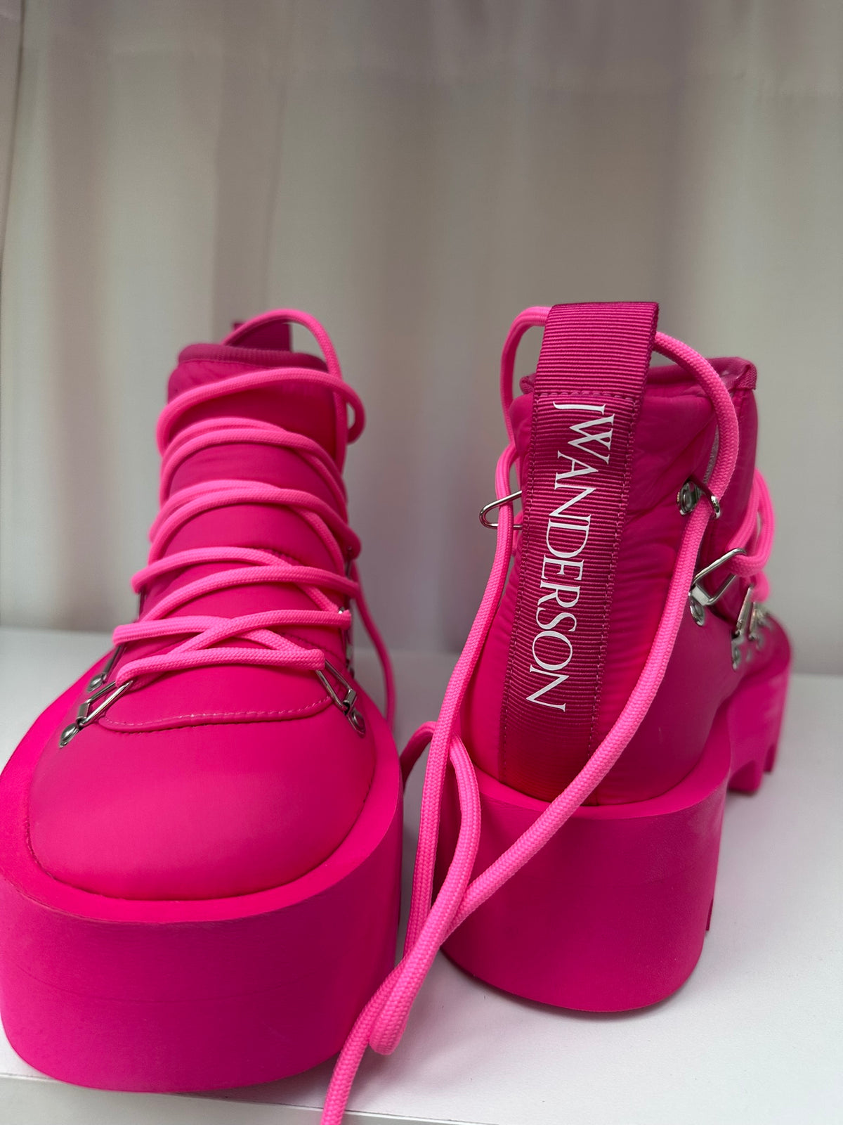 J W Anderson hot pink padded boots lug sole 37 nib