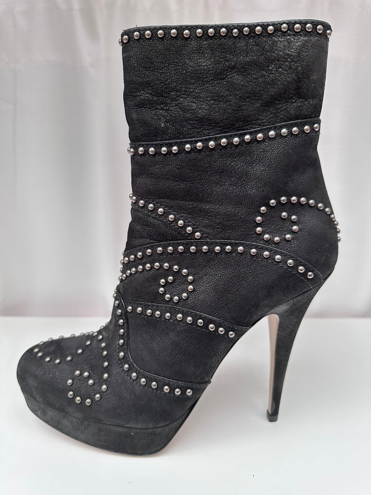 Miu Miu vintage studded booties platform 39 1/2 NIB