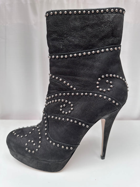 Miu Miu vintage studded booties platform 39 1/2 NIB