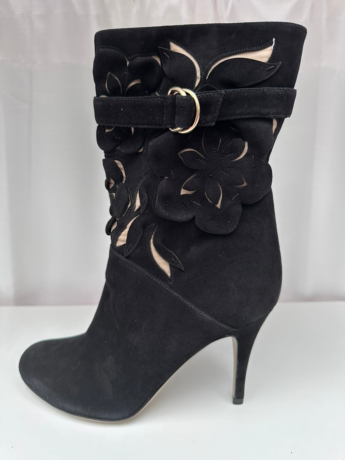 Valentino vintage boots 3d flower black 38.5 NIB