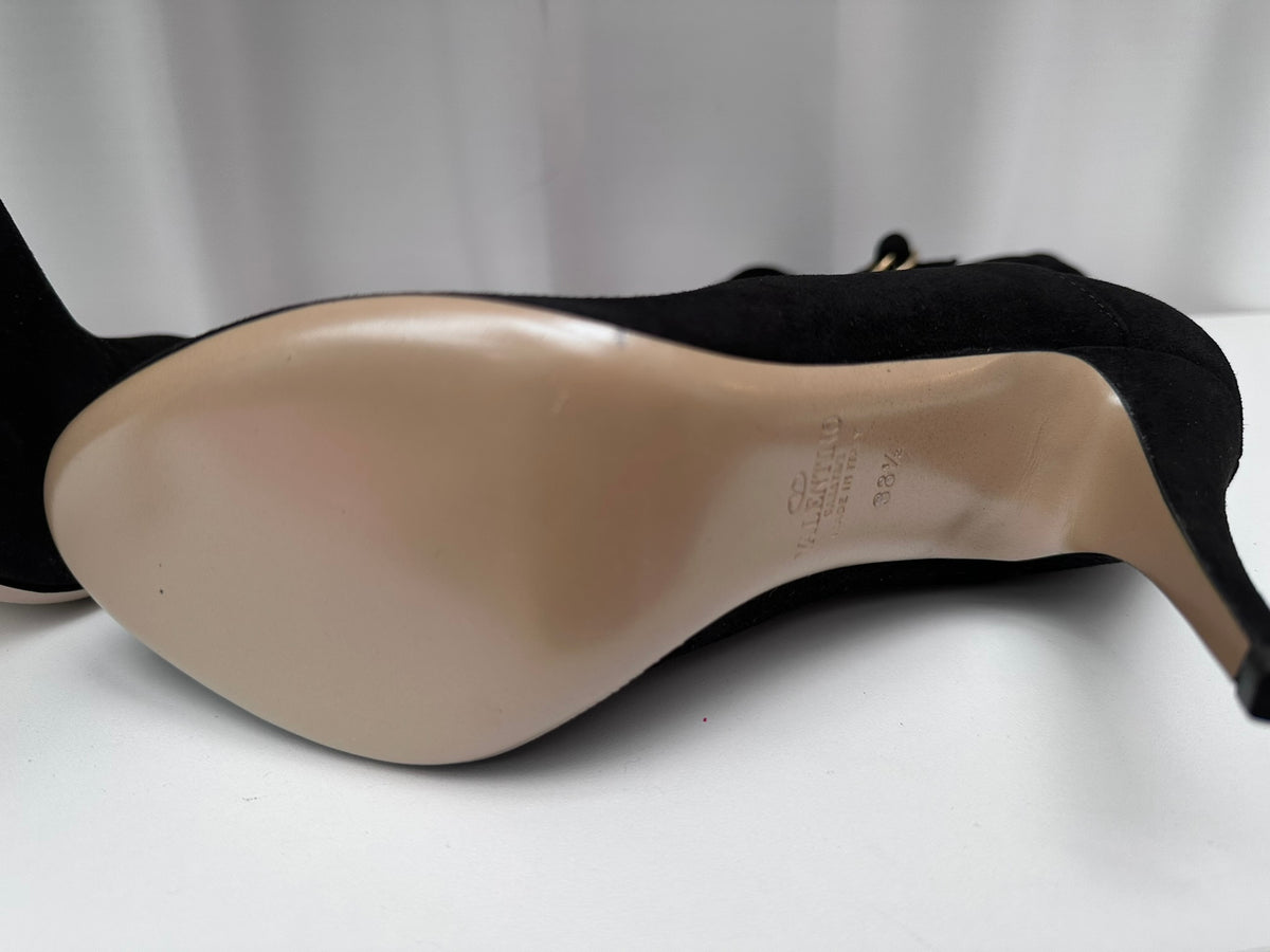 Valentino vintage boots 3d flower black 38.5 NIB