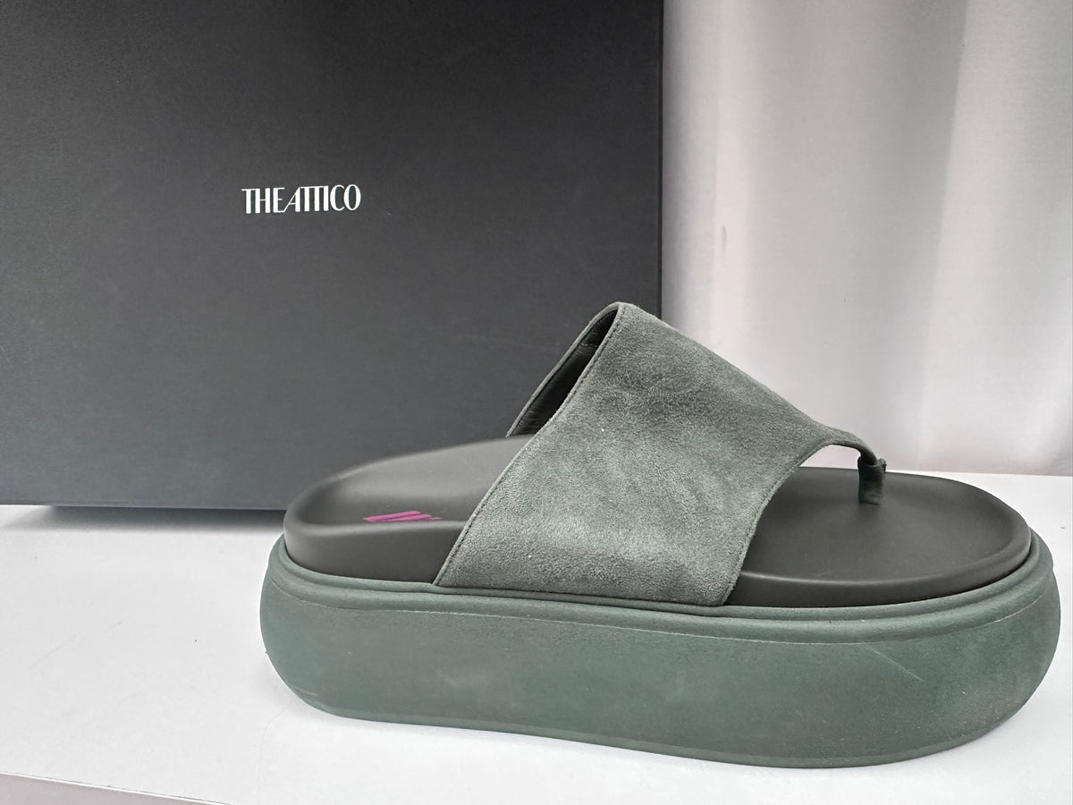 The Attico flat platform sandals flatform military green 38 NIB