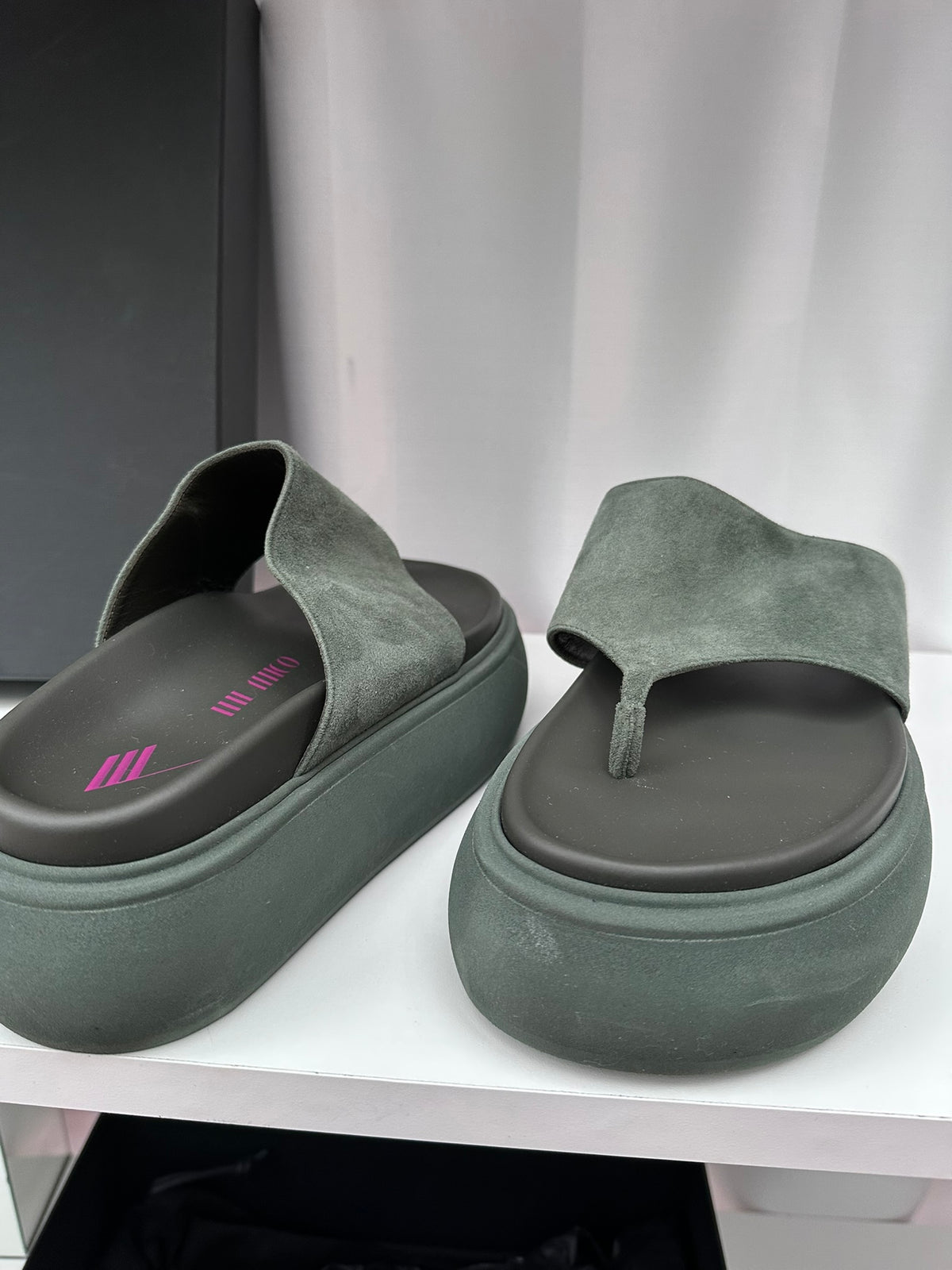 The Attico flat platform sandals flatform military green 38 NIB
