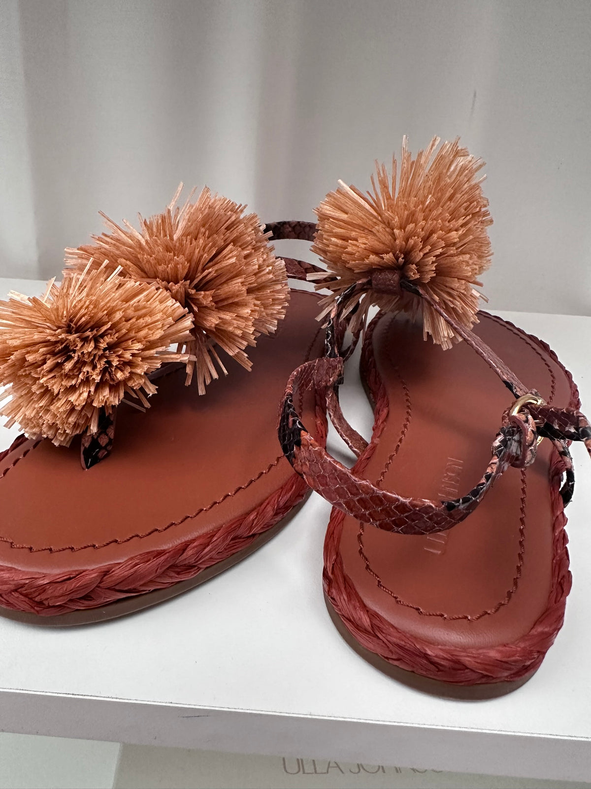 Ulla Johnson Ingrid leather trimmed espardilles sandals 38 NIB