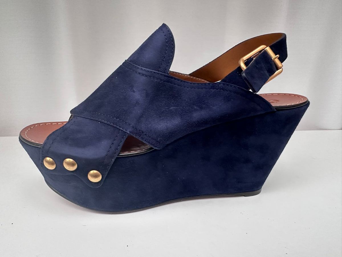 Chloe blue lagoon marsala flatform sandals 41 NIB