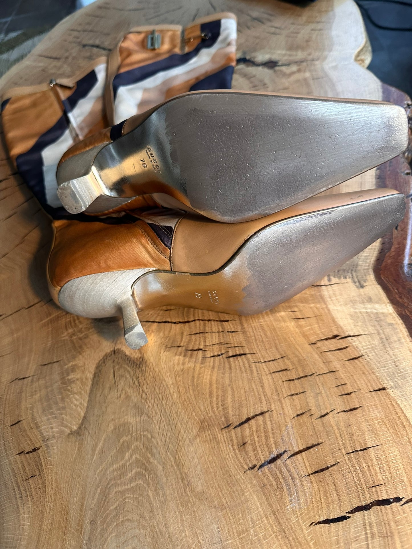 Gucci by Tom Ford 2000 boots disco/hexagon pattern 7