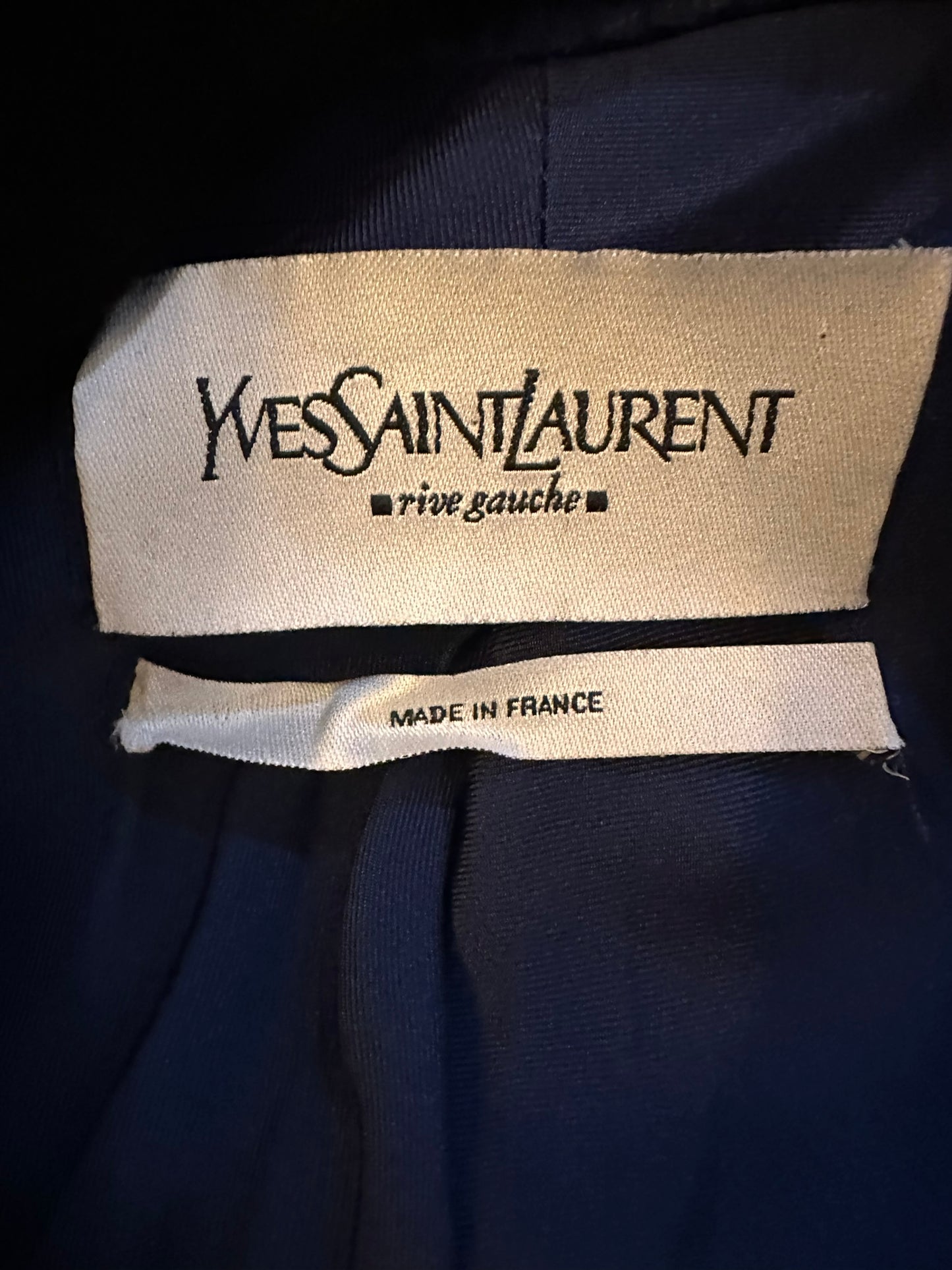 Yves Saint Laurent 2002 blue velvet runway suit Tom Ford F 36
