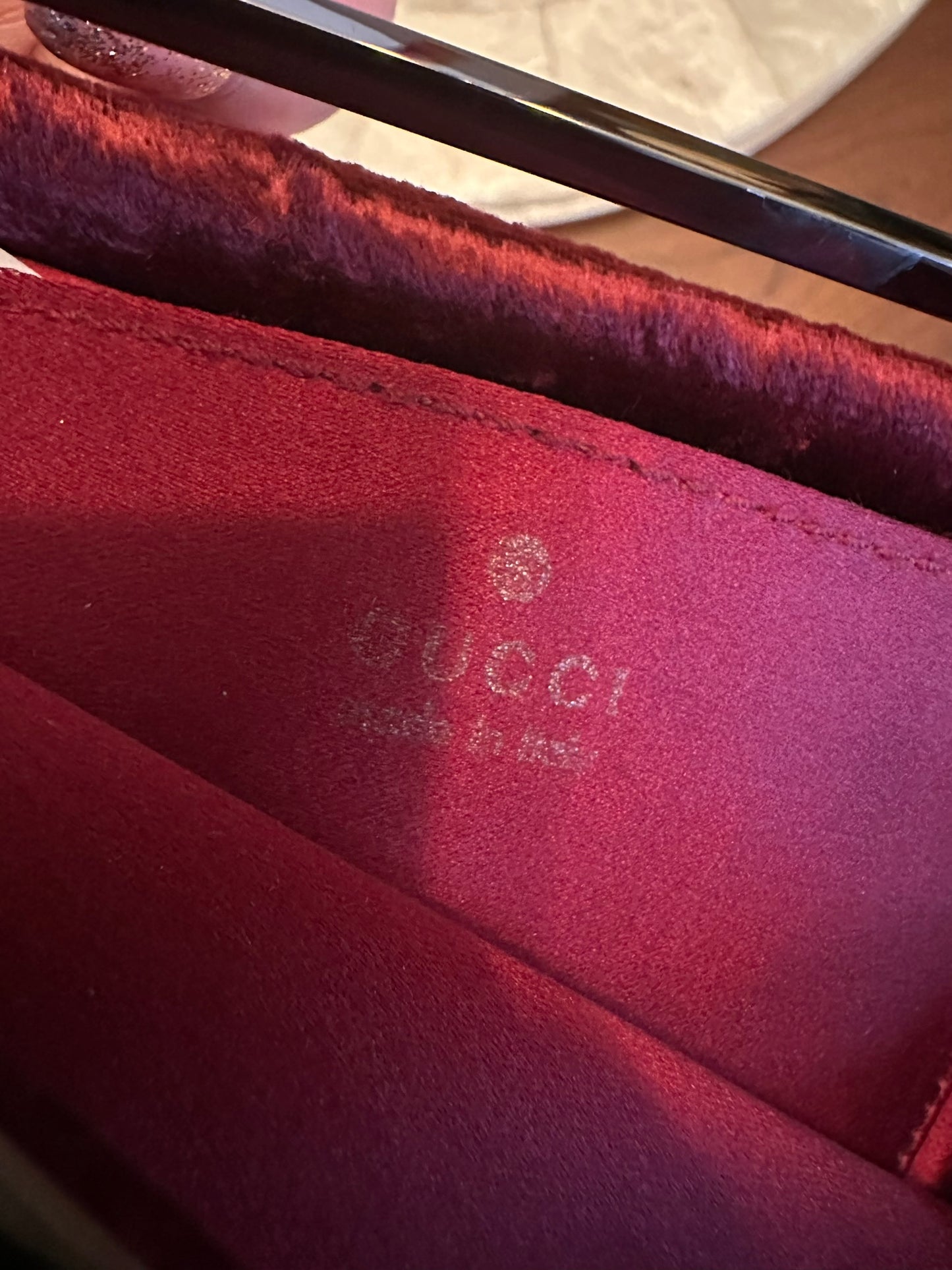 Gucci Tom Ford 1999 red velvet beaded clutch bag
