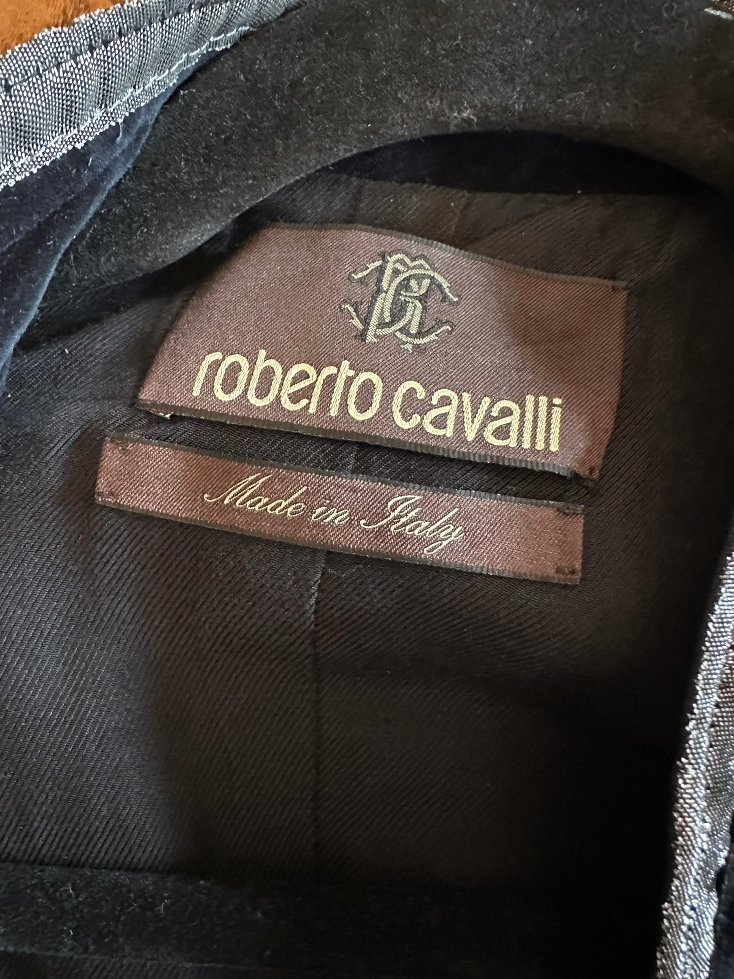 Roberto Cavalli early 2000's black Napoleon military style jacket I40