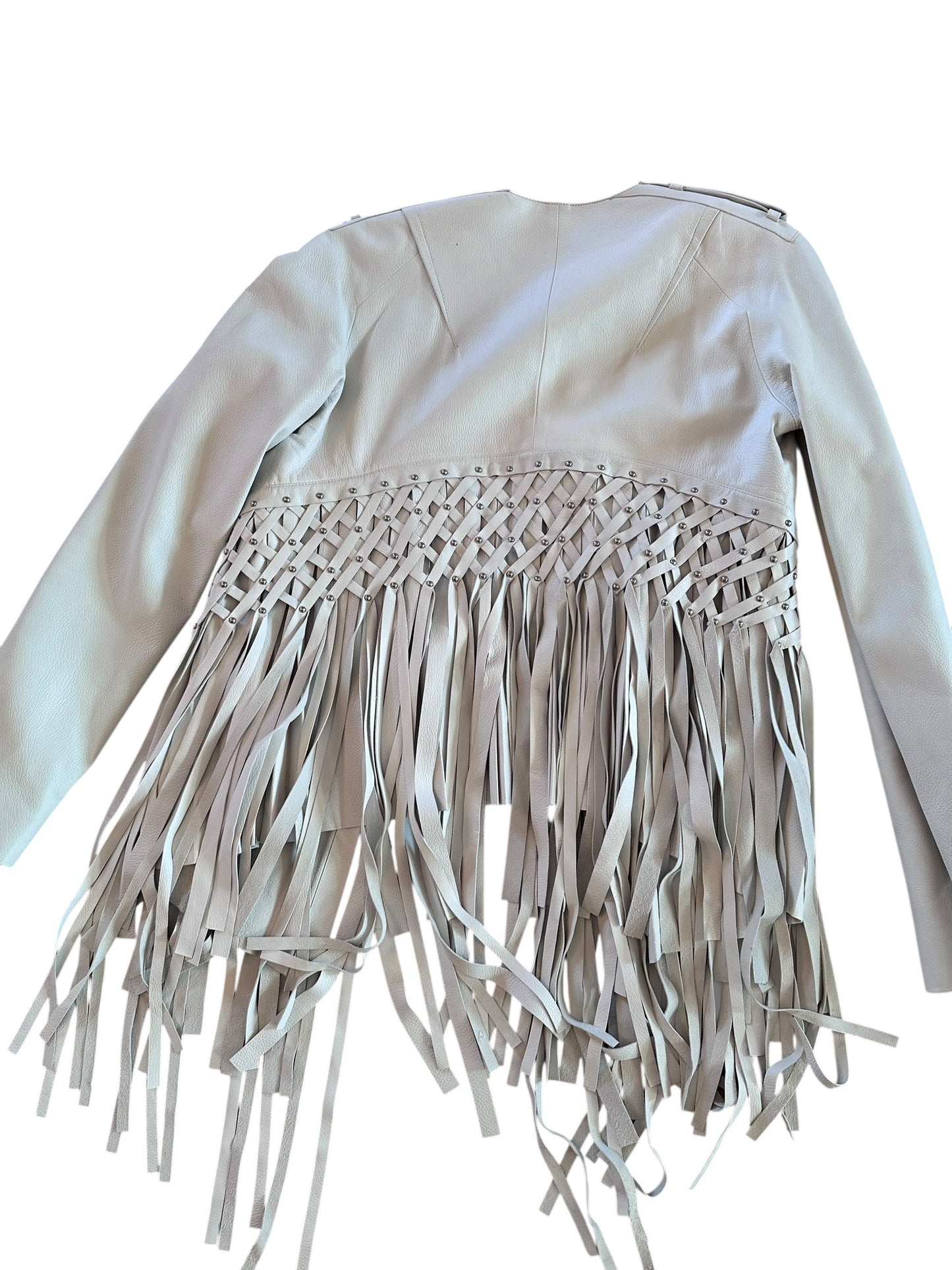 Chloe Phoebe Philo runway 2003 leather fringe jacket F 38