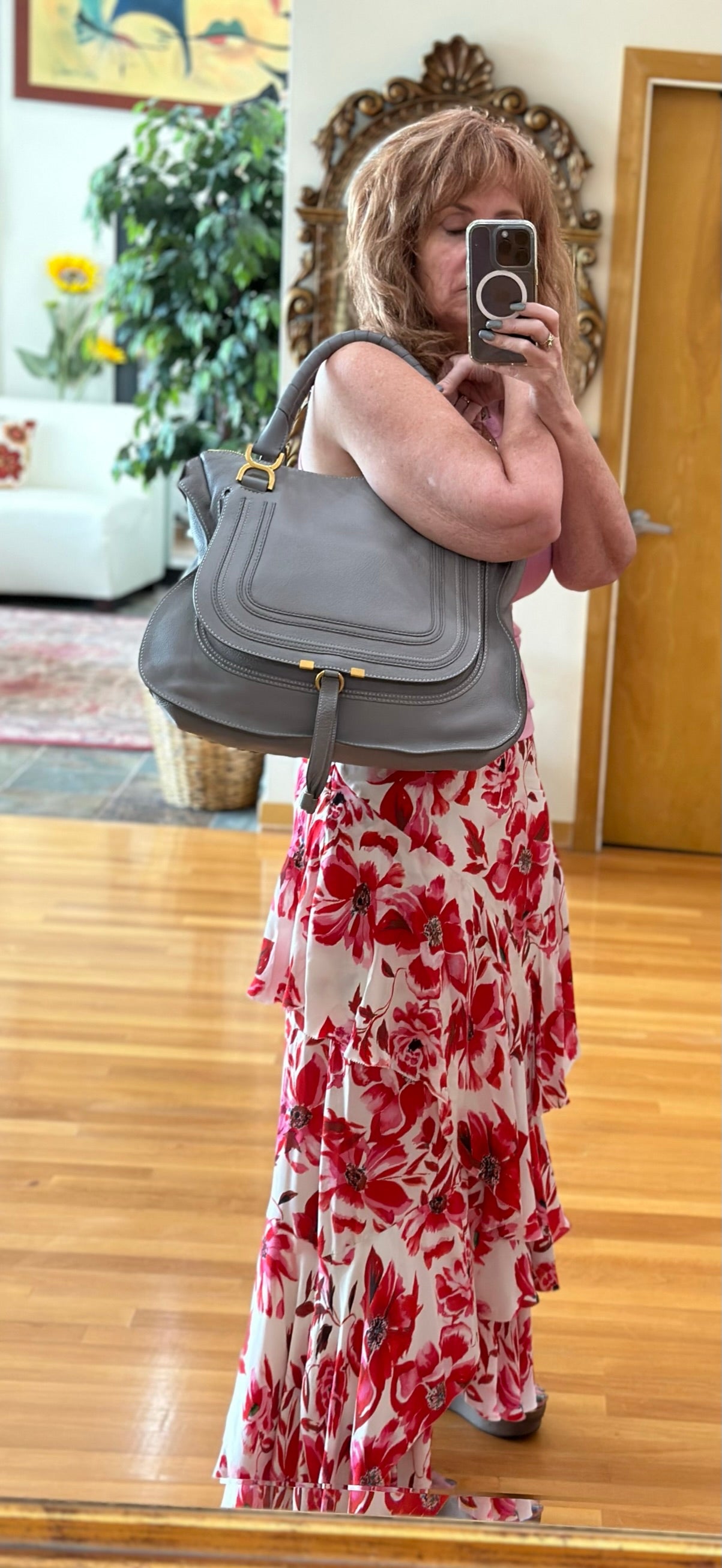 Chloe cashmere grey large Marcie bag like new satchel purse