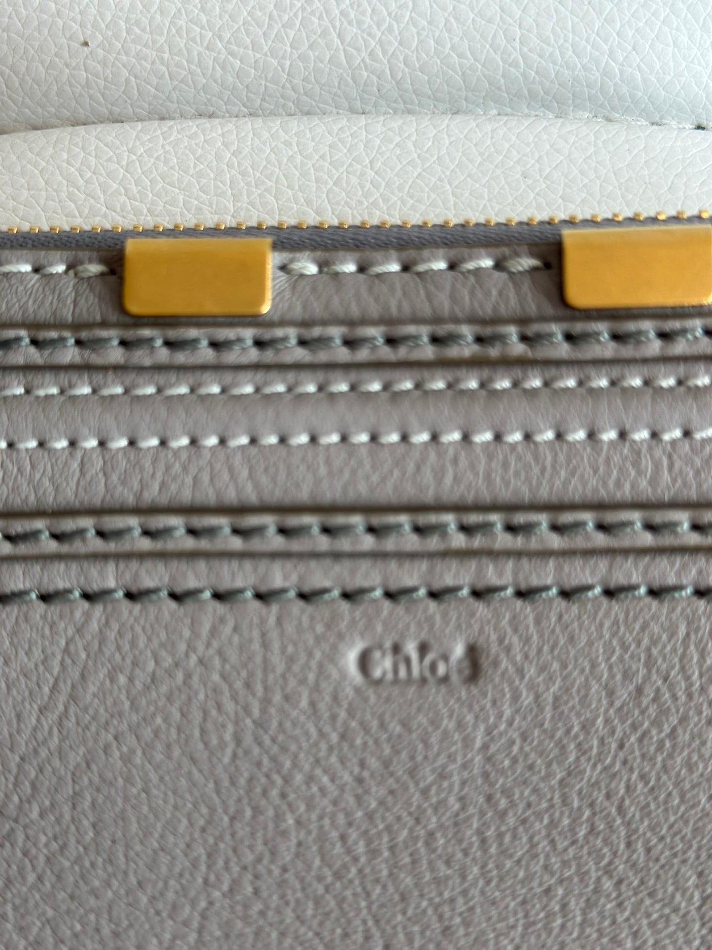 chloe cashmere grey zipper wallet purse excellent