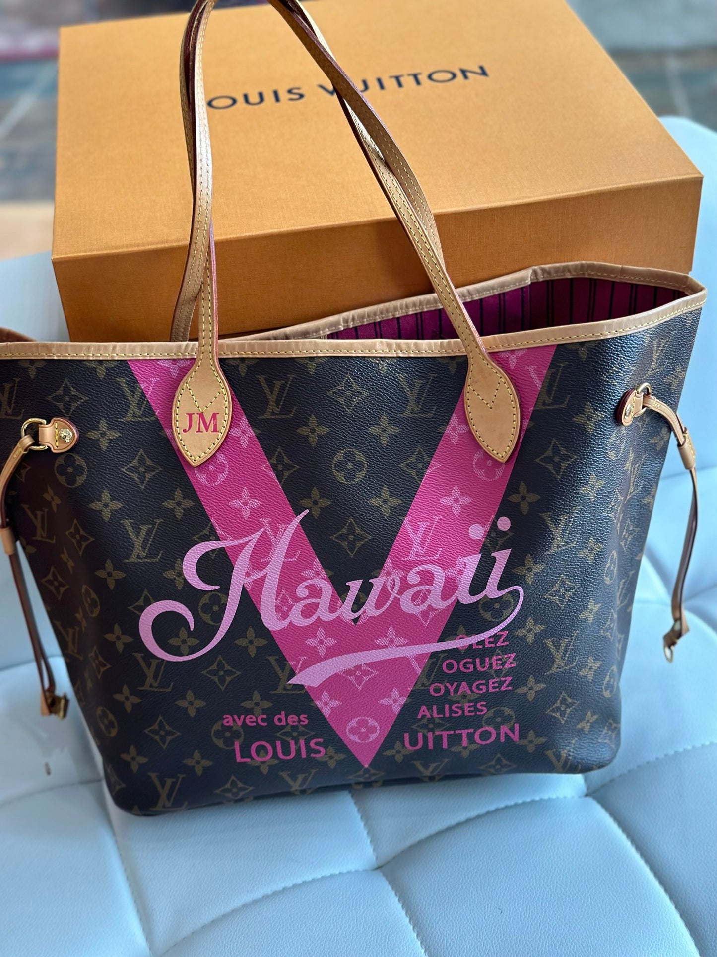 Louis Vuitton neverfull cities Hawaii limited edition full set