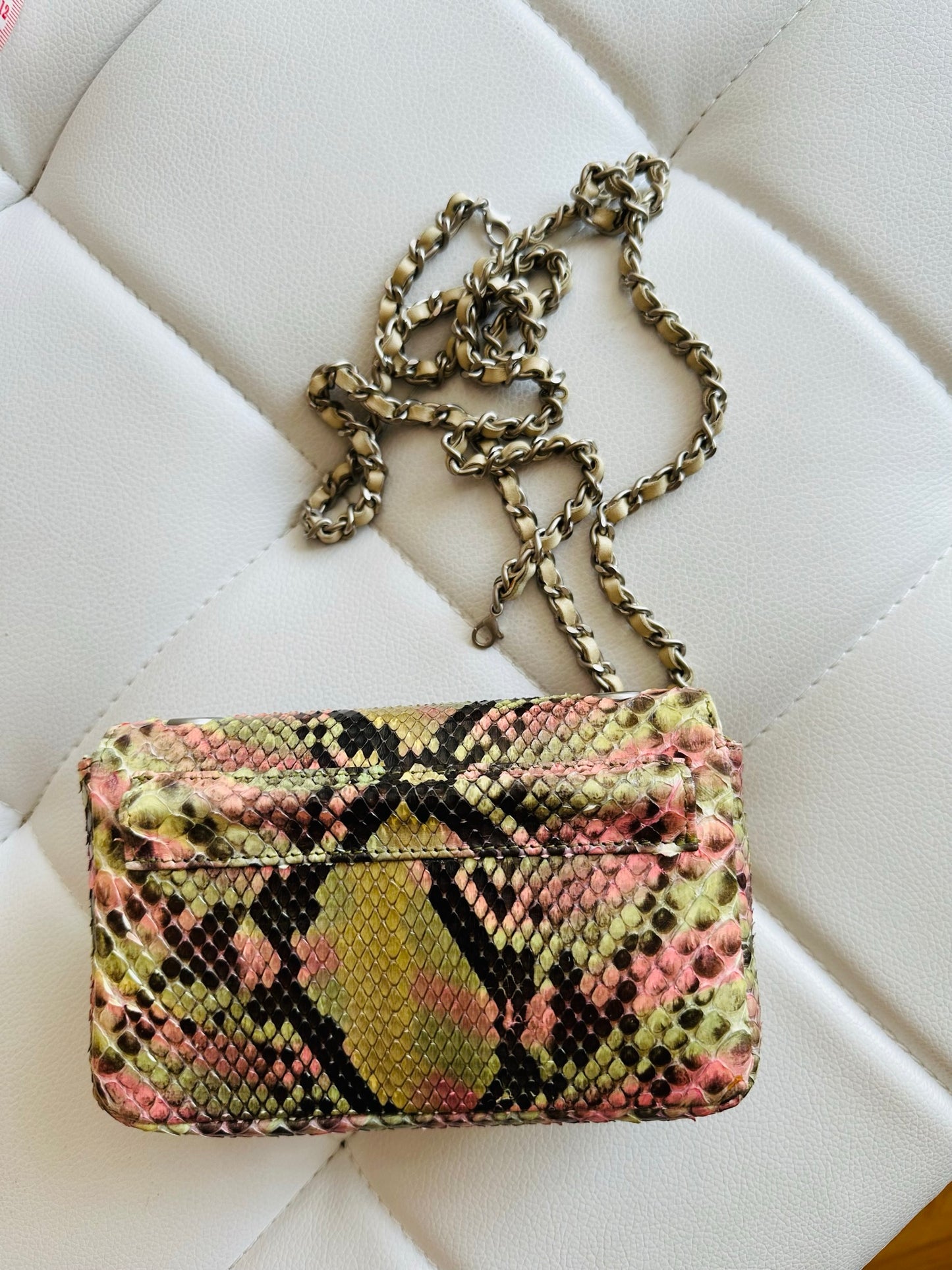 Chanel python mini crossbody fanny pack bum bag excellent