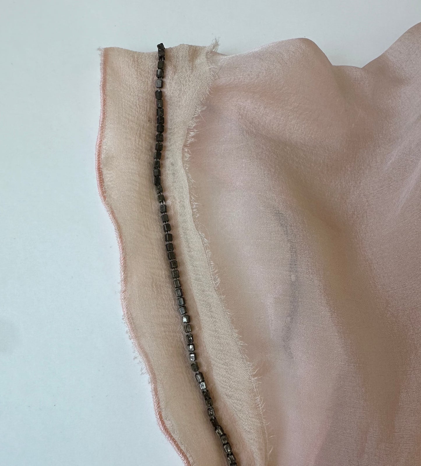 Chloe 2004 Pink Silk Chiffon Midi Dress with Beading Detail Size 40