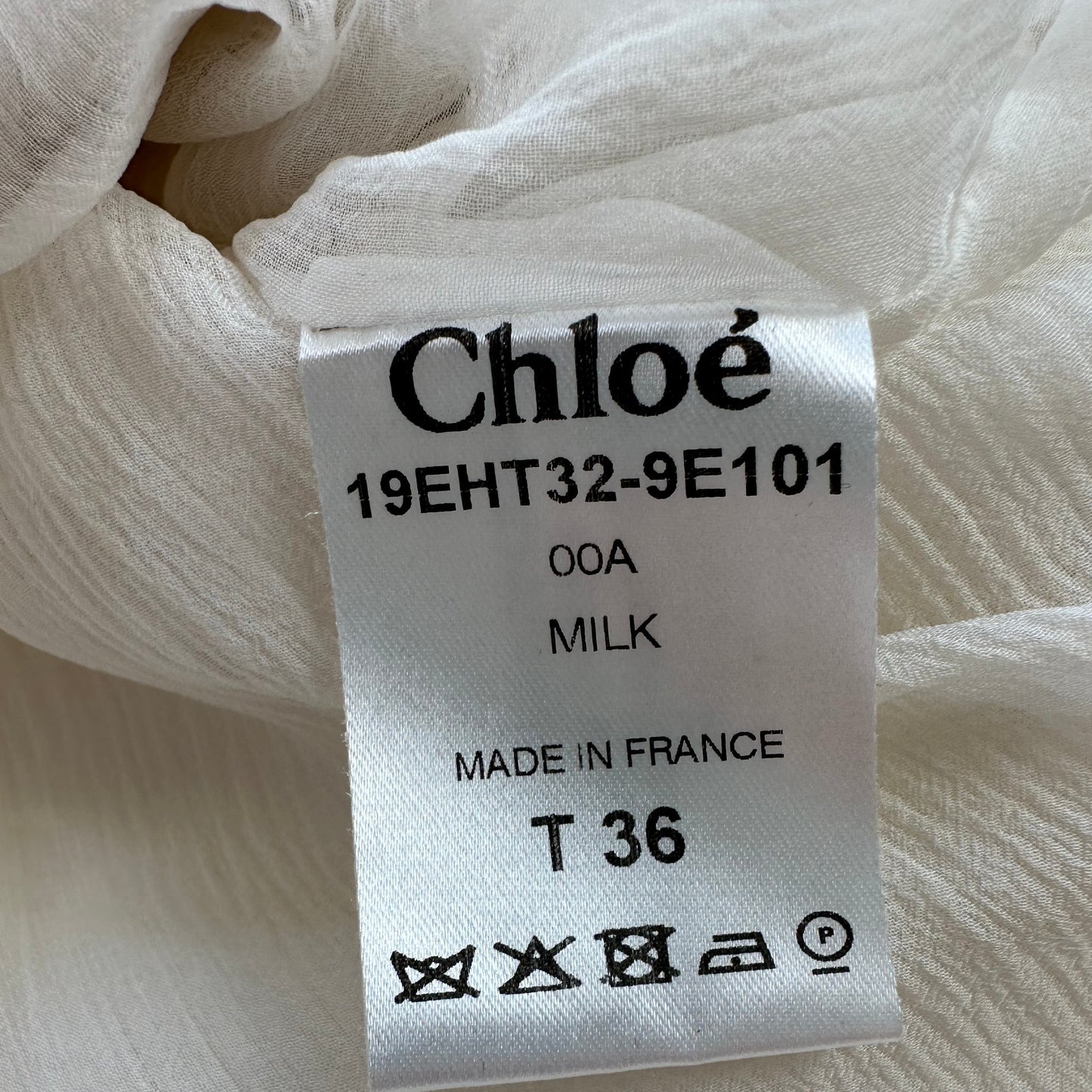Chloé 2019 Scoop Neck Lace Top in Milk Size 36