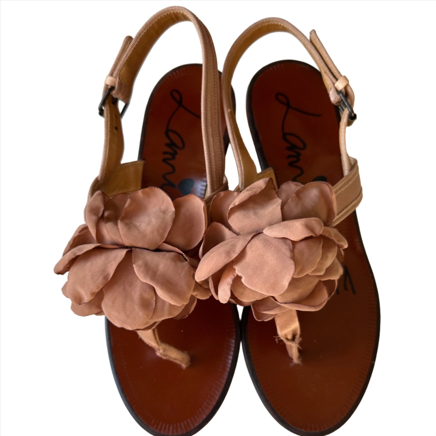 Lanvin Blush Iconic Flower Sandals