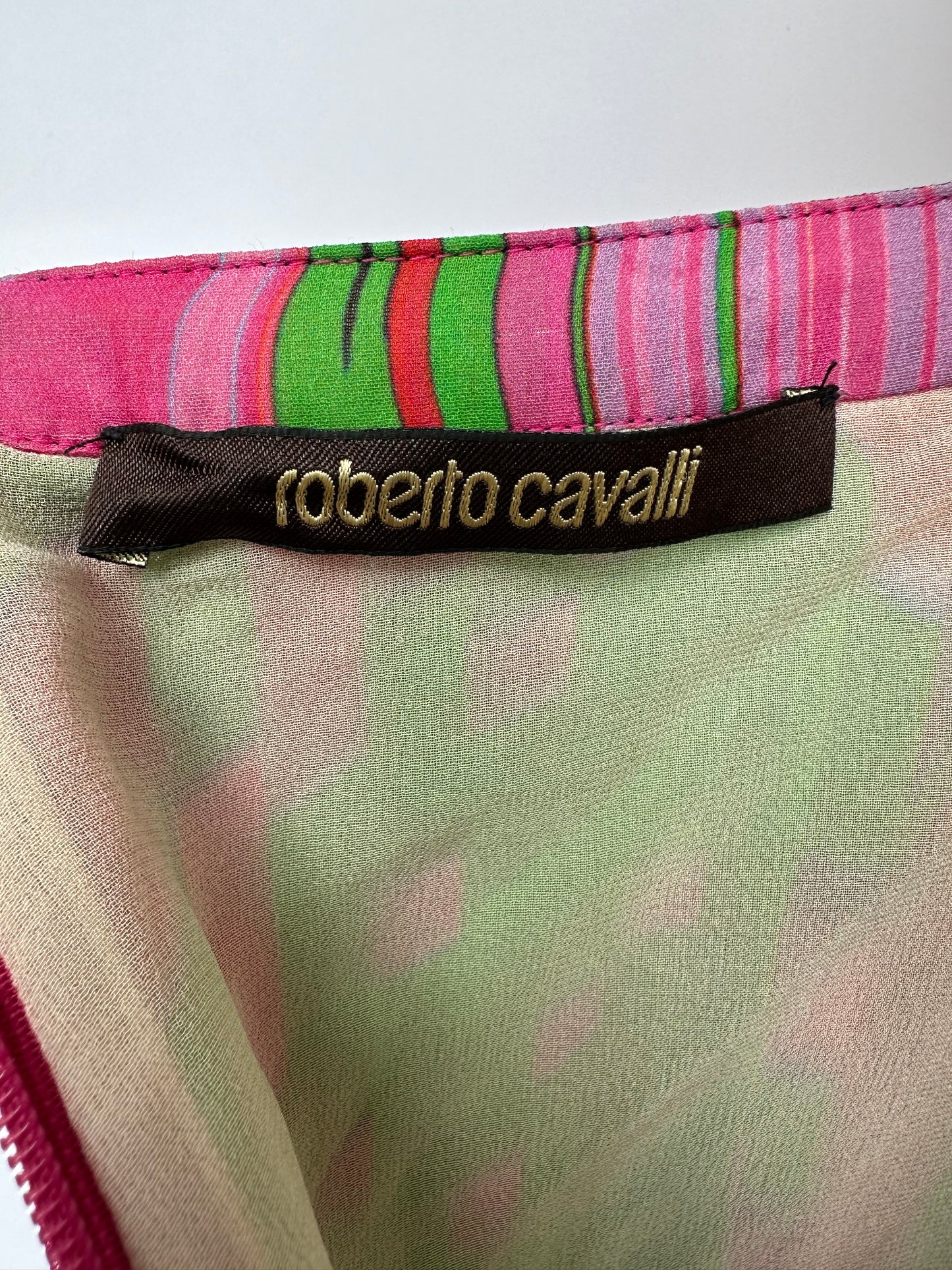 Roberto Cavalli 2015 Multi Color Maxi Long Halter Dress Size IT40