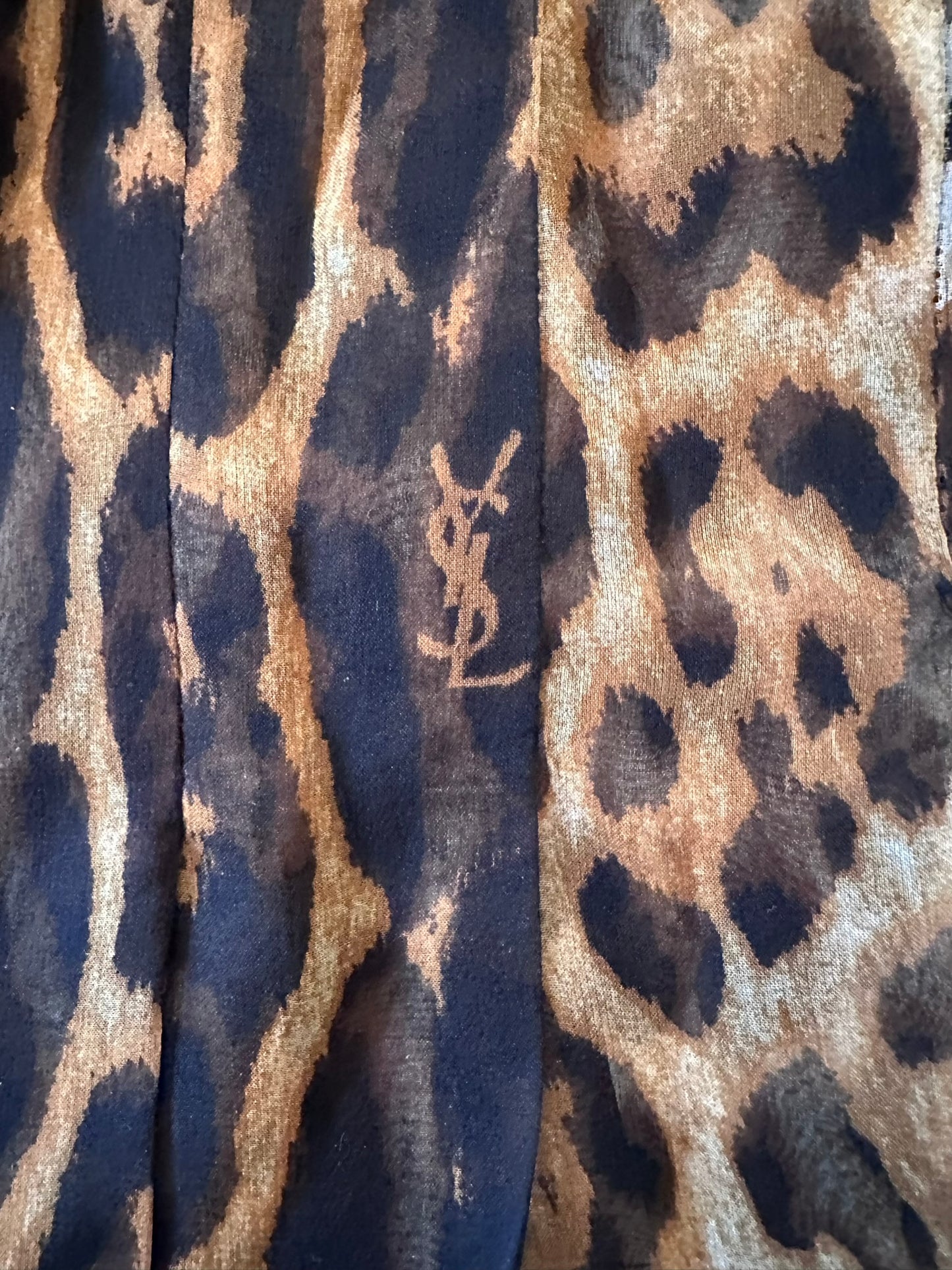 Archival SS 2002 Tom Ford for Yves Saint Laurent Rive Gauche Leopard silk chiffon set F 42