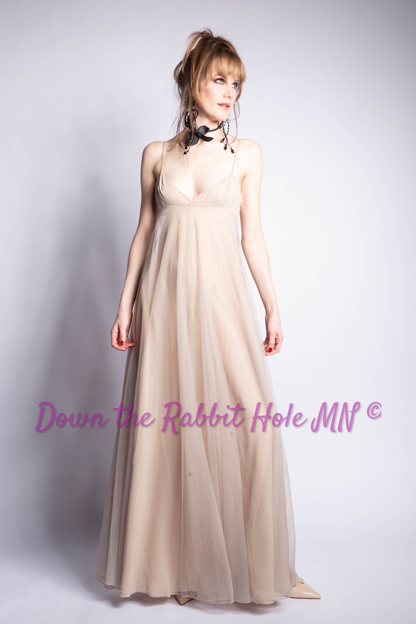 Gucci by Tom Ford 1998 Runway Champagne Tulle Gown Size IT38
