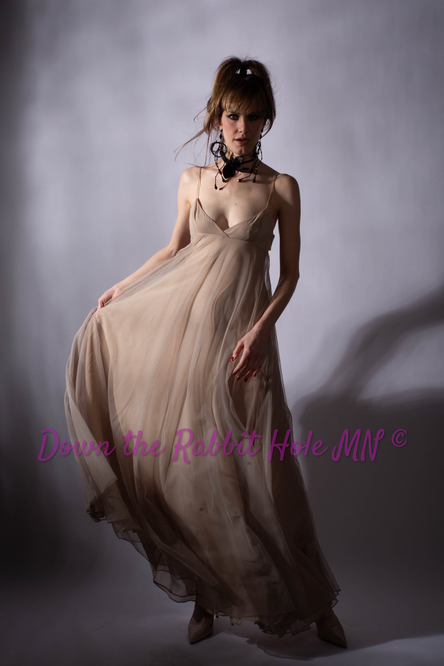 Gucci by Tom Ford 1998 Runway Champagne Tulle Gown Size IT38