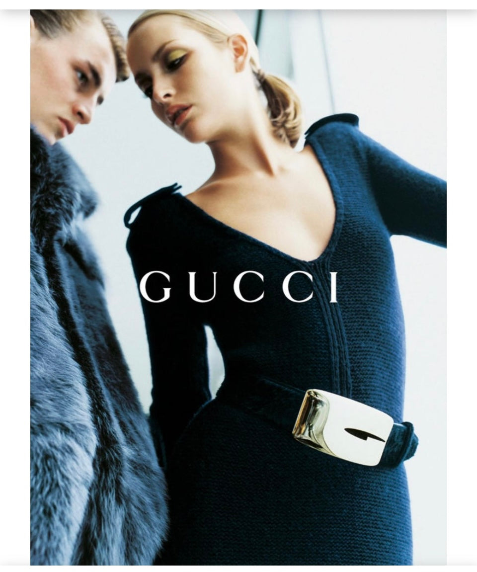 Gucci Tom Ford 1996 cashmere plunge epaulet maxi dress size L fits many