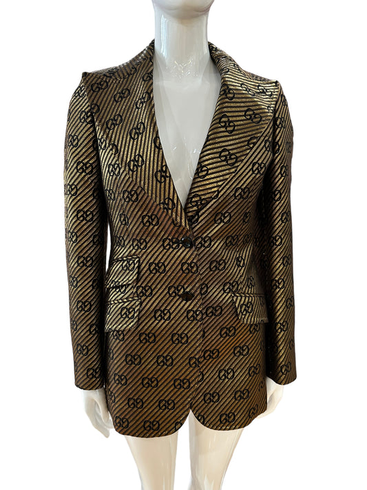 Gucci Gold black Guccissima blazer I36 (US2-4)
