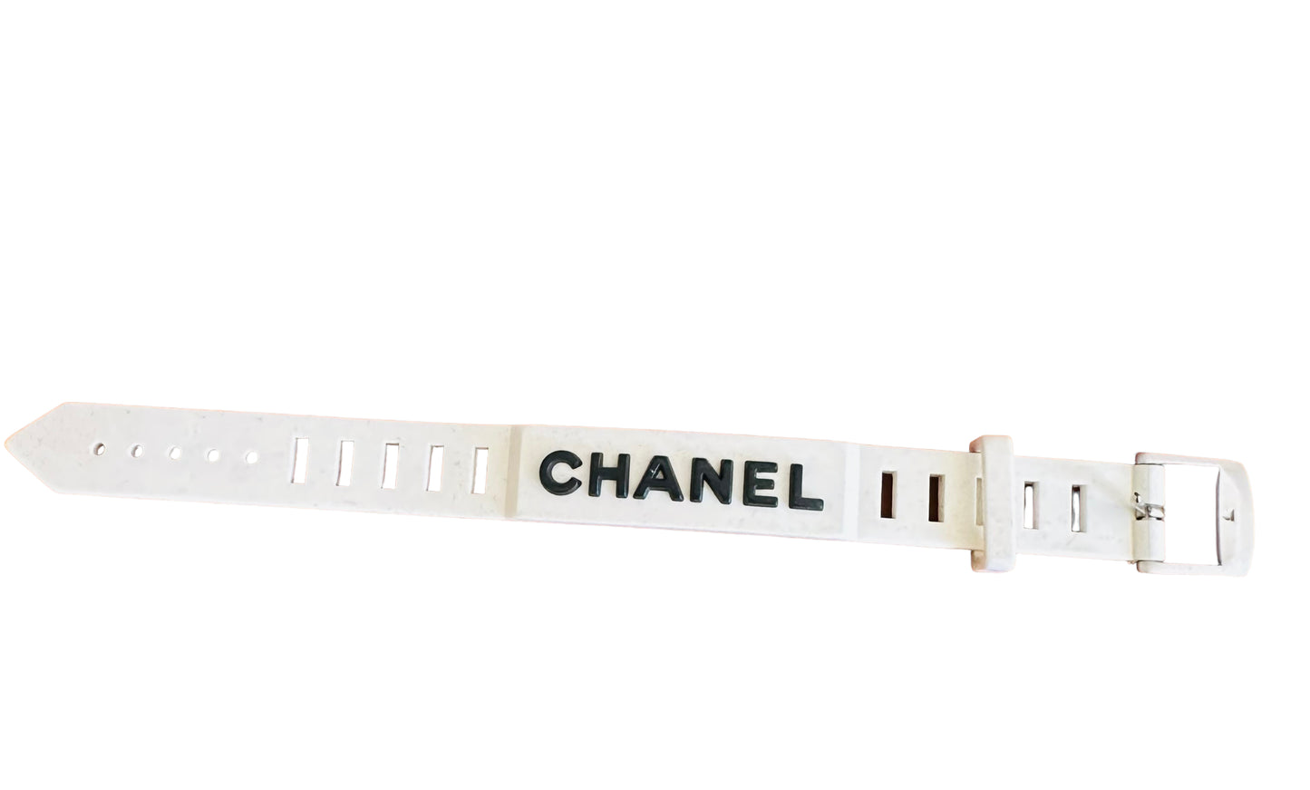 Chanel 1999 watch strap style bracelet white with black