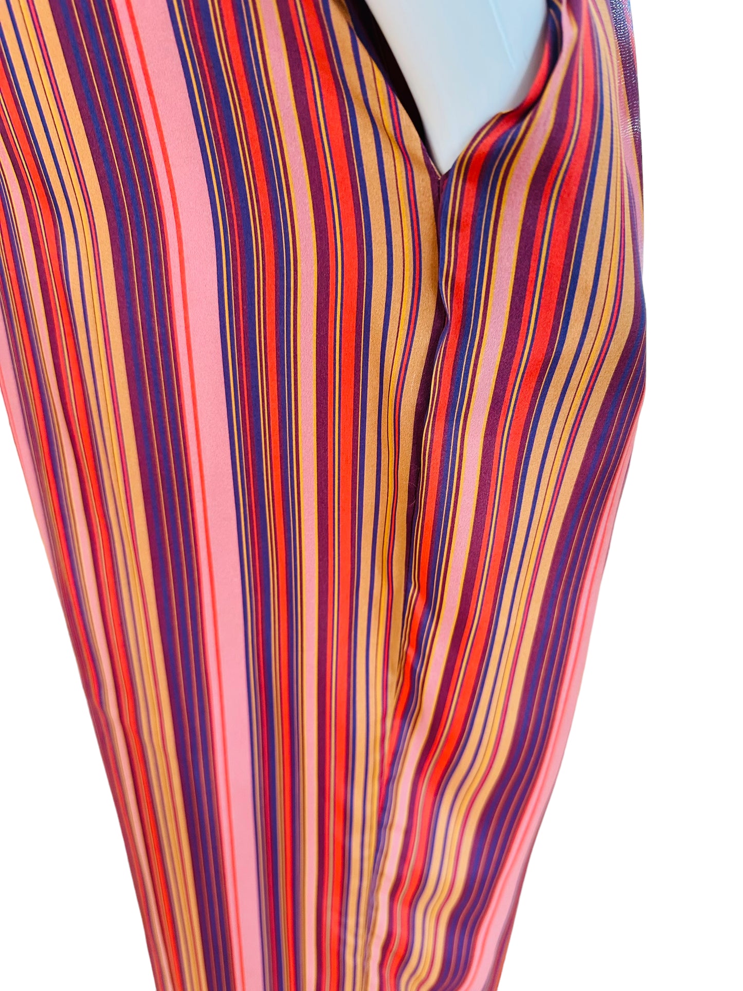 Zimmermann wide leg striped pants trousers bamboo belt
