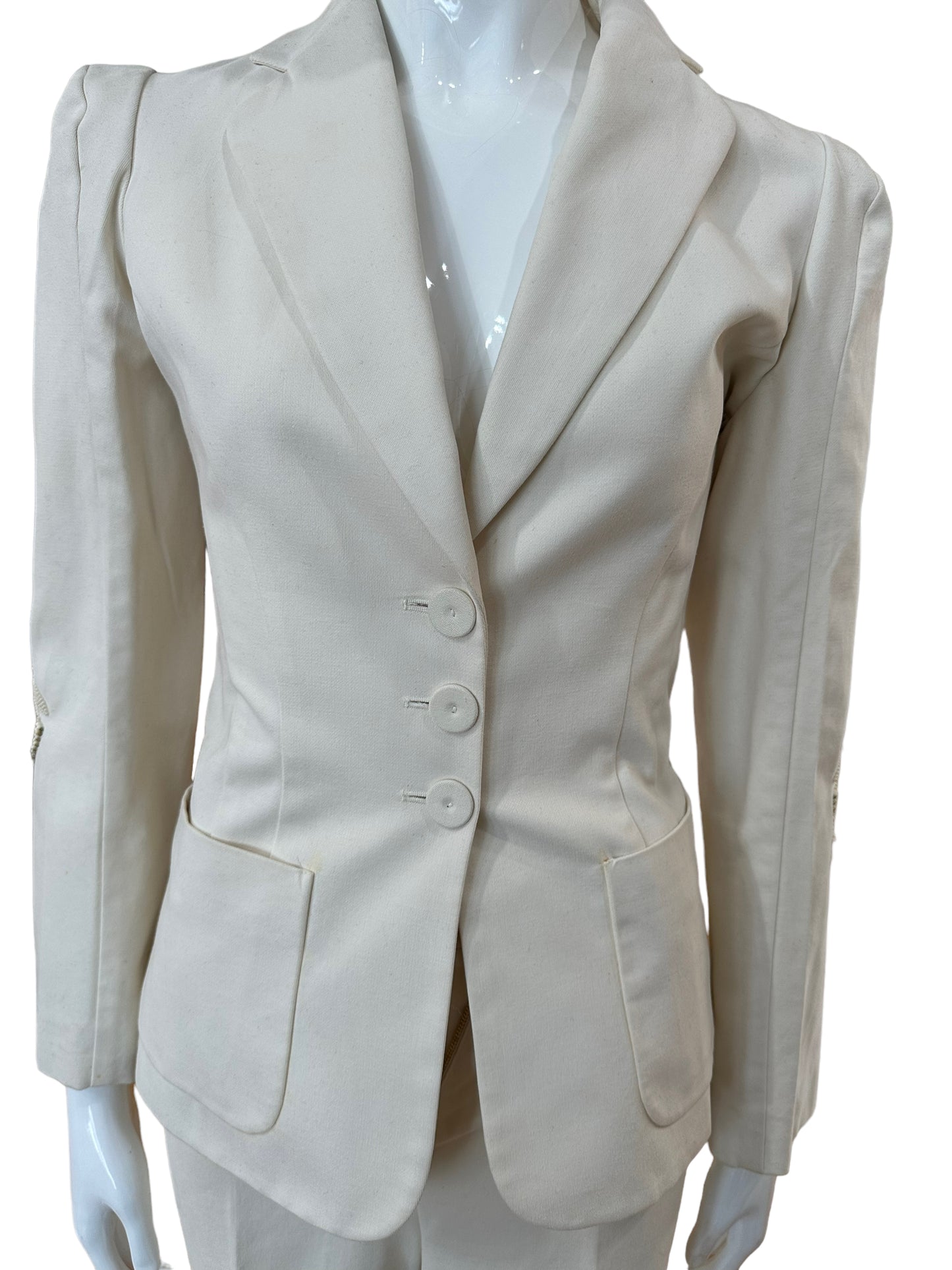Chloe 2002 ivory cut out suit F 38 (fits like 2)