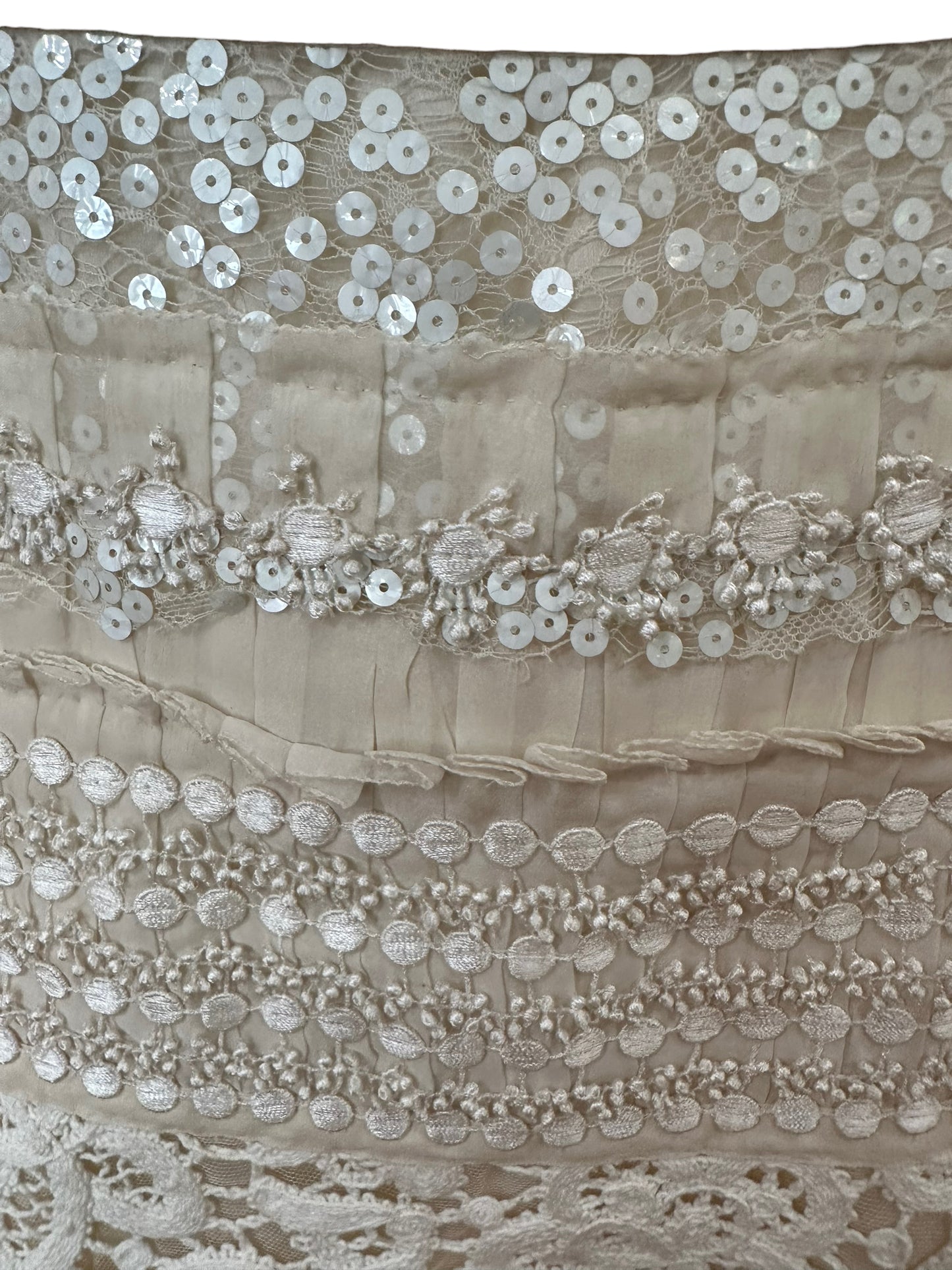 Louis Vuitton ivory silk embellished dress F 40
