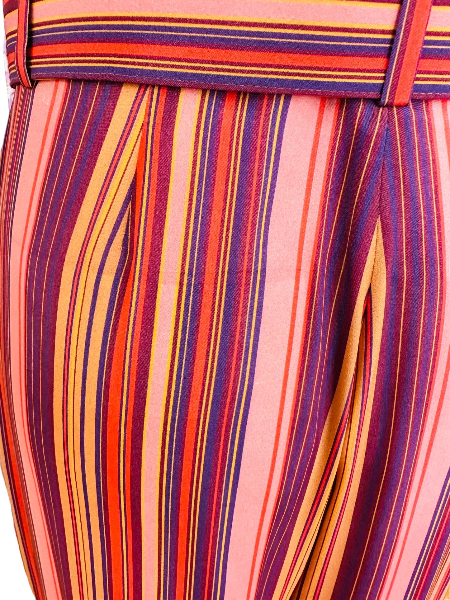 Zimmermann wide leg striped pants trousers bamboo belt