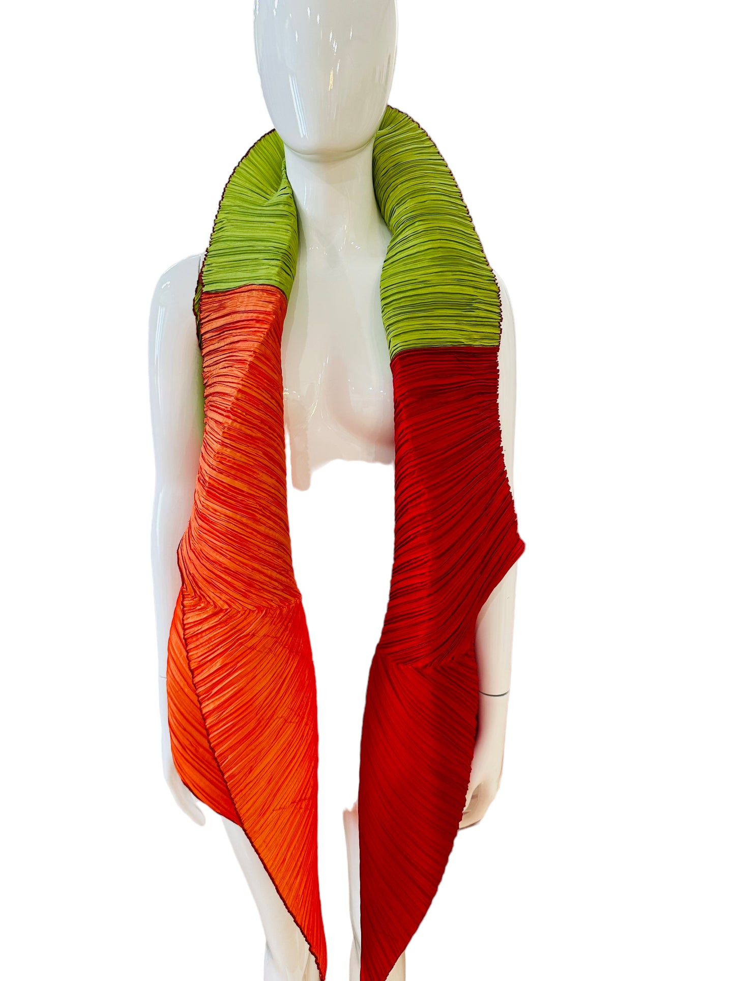 Caren Shen 2 piece pleats top scarf
