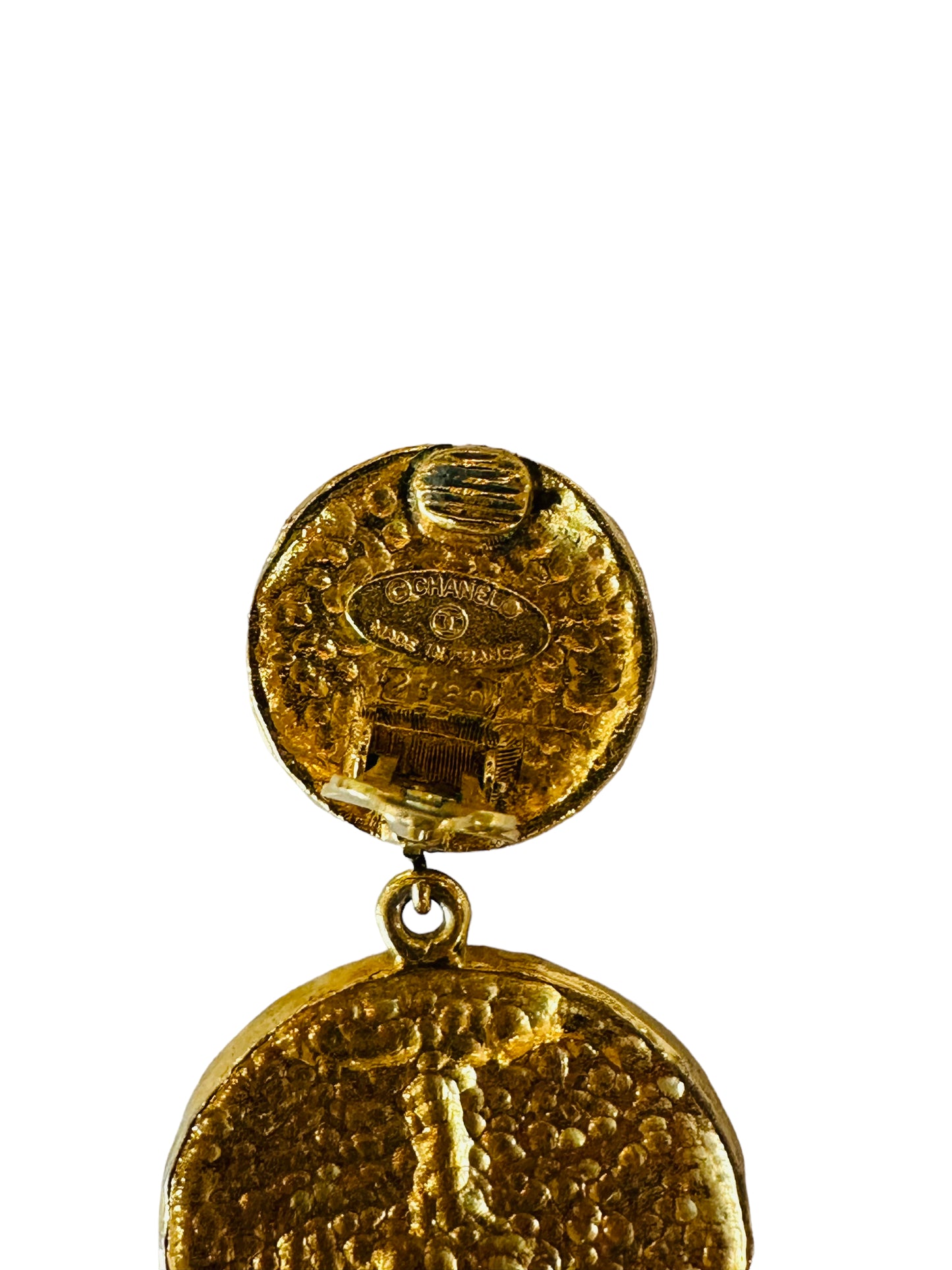 Chanel vintage double coin earrings clip