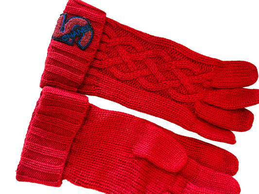 chanel burgundy vintage cashmere gloves excellent