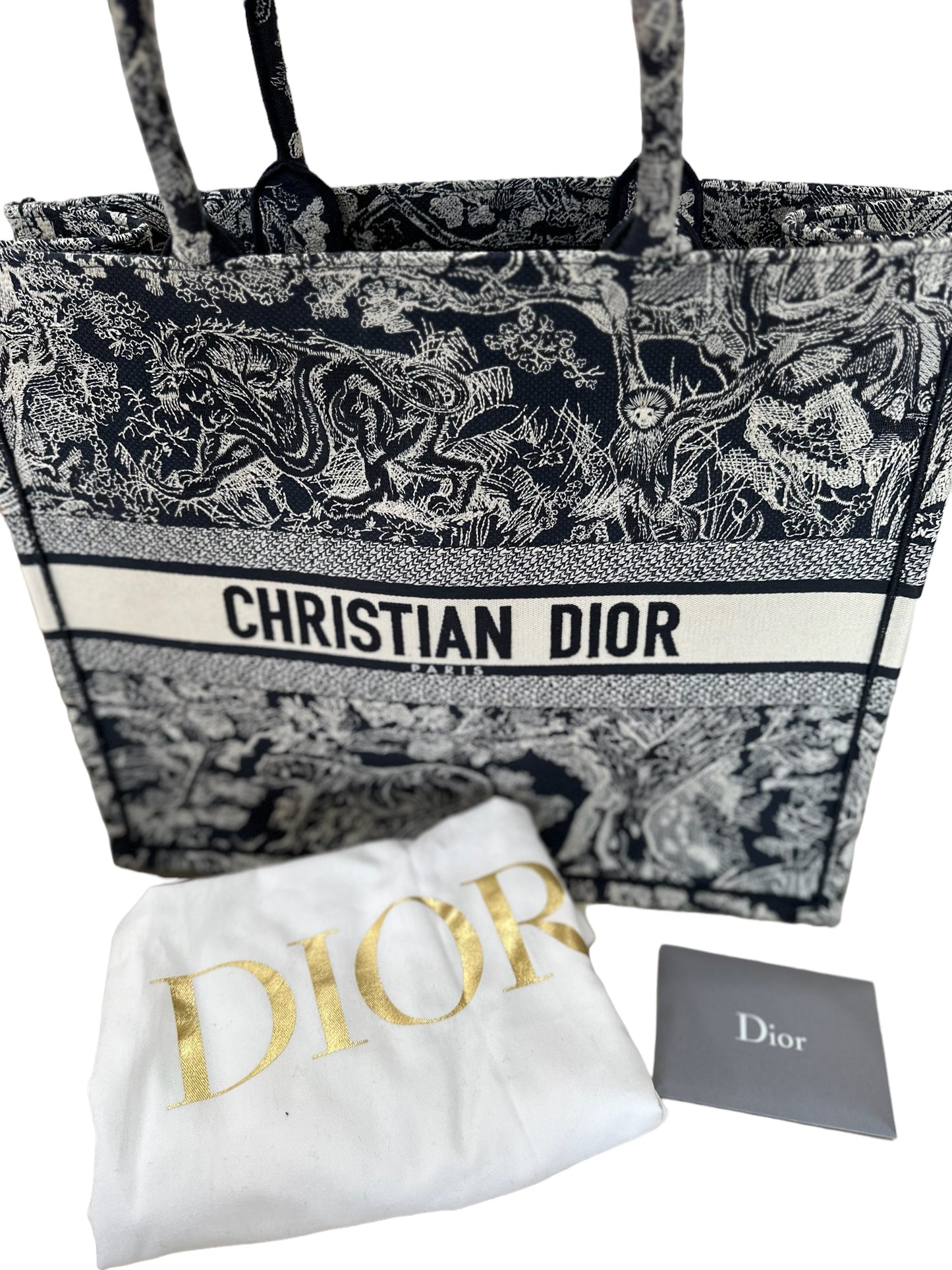 Christian Dior large toile jungle book bag