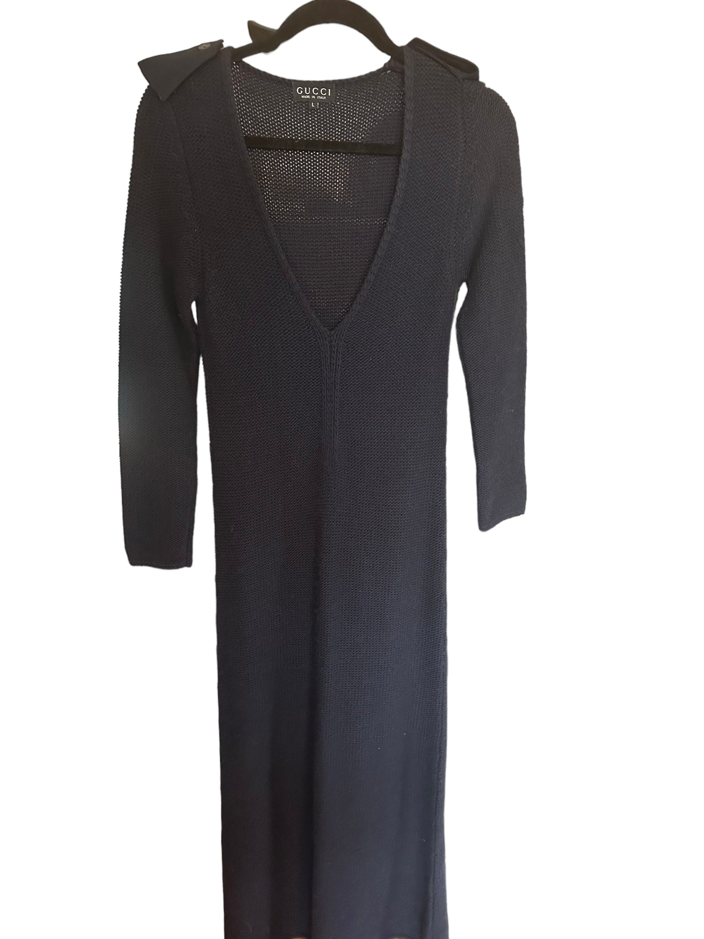 Gucci Tom Ford 1996 cashmere plunge epaulet maxi dress size L fits many