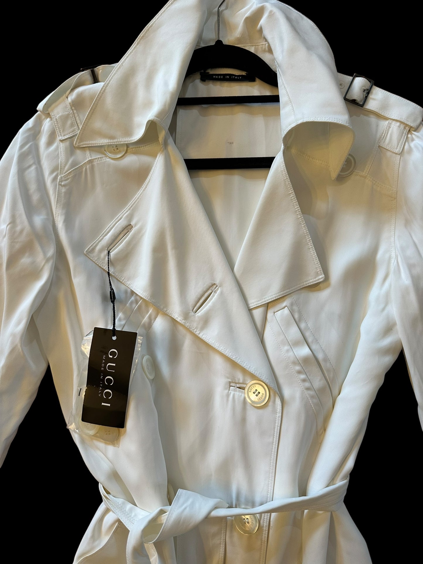 Gucci by Tom Ford White Trench Coat NWT 2002/2003 Size IT44