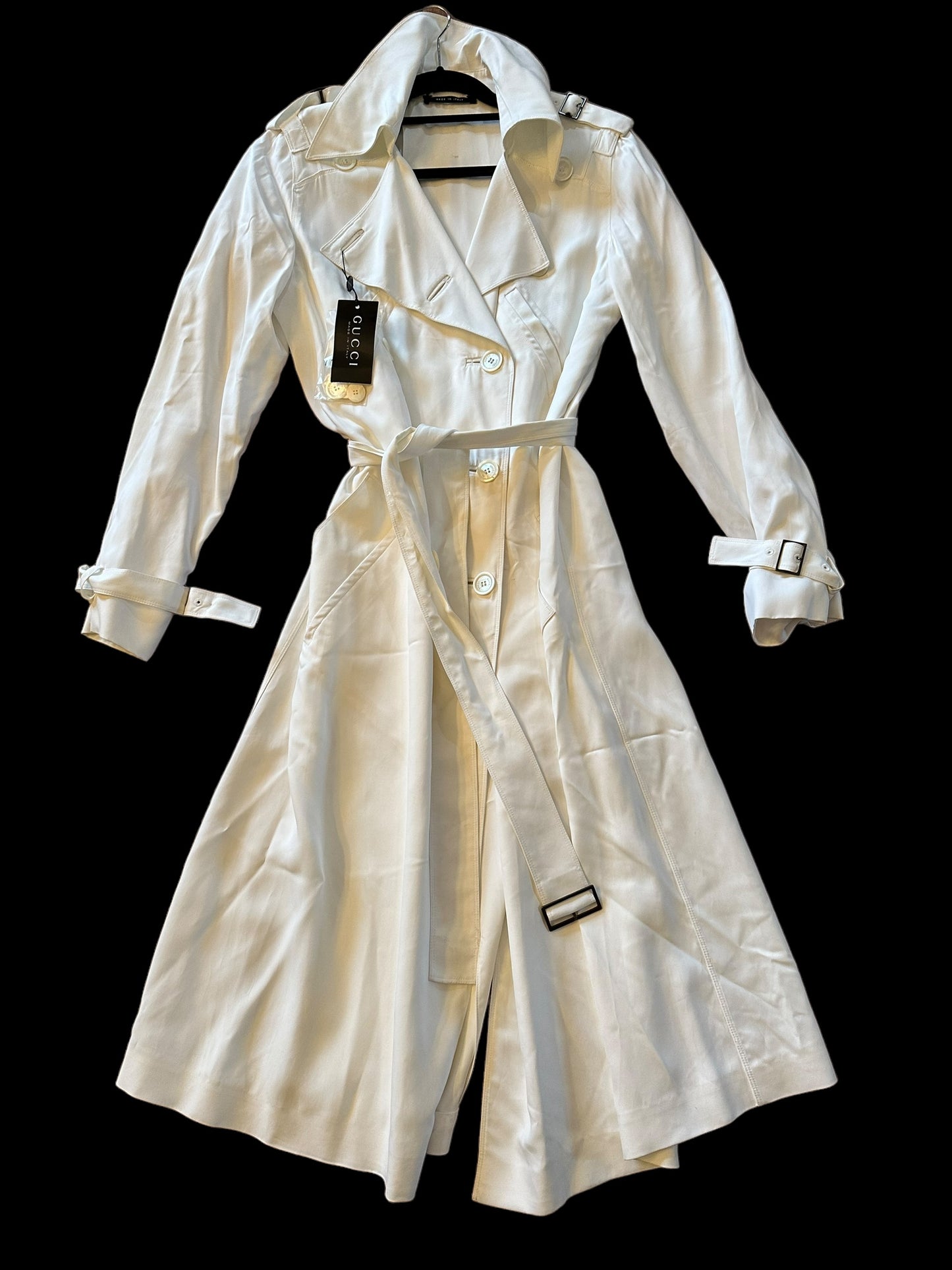 Gucci by Tom Ford White Trench Coat NWT 2002/2003 Size IT44