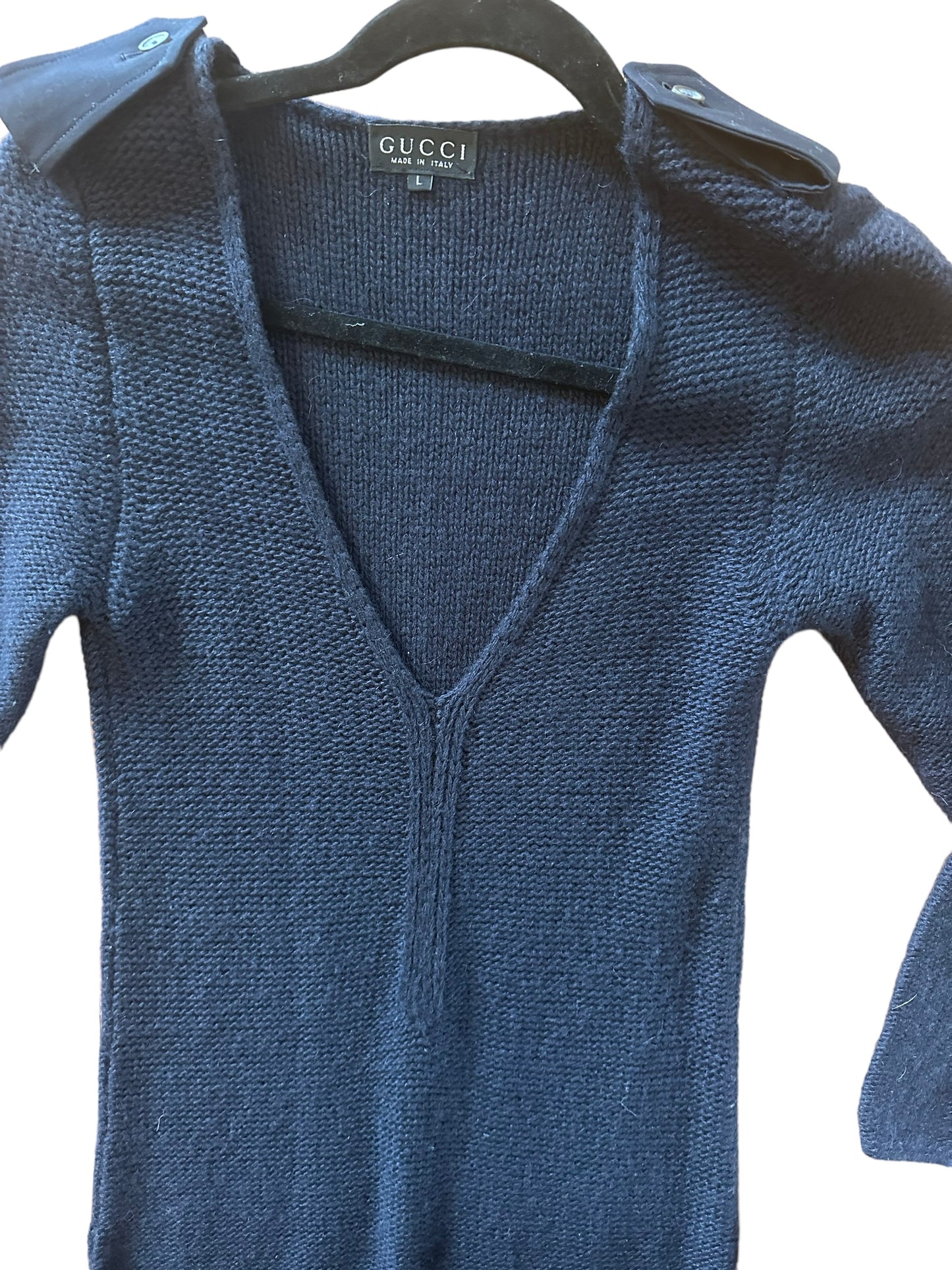 Gucci Tom Ford 1996 cashmere plunge epaulet maxi dress size L fits many