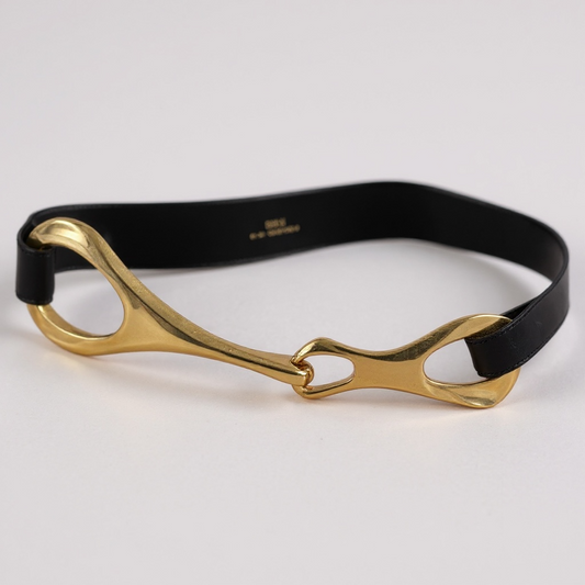 Gucci 1996 x large horsebit pony hair belt Tom Ford