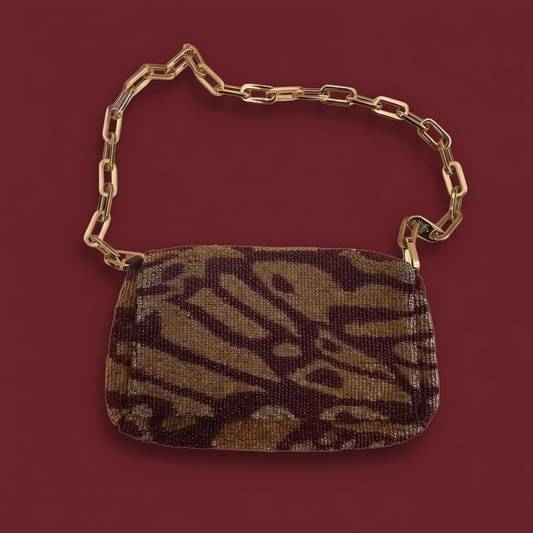 Gucci Tom Ford 2000 red gold beaded bag purse